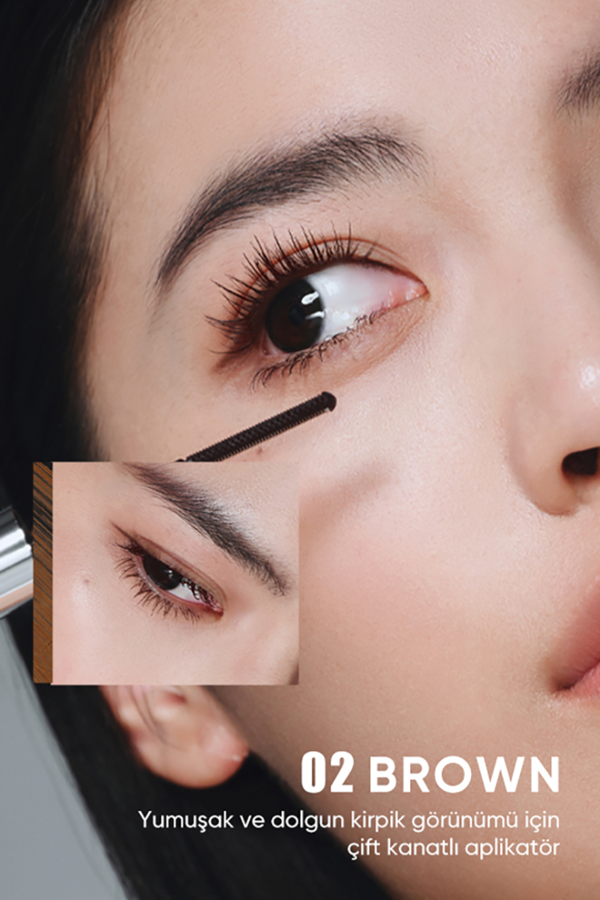Feather Lash Iron Maskara No:02 Kahverengi / Brown| Ultra İnce Metal Fırça | Uzatıcı & Hacim Veren — قهوه‌ای 6976436776670 — تصویر 2 از 6