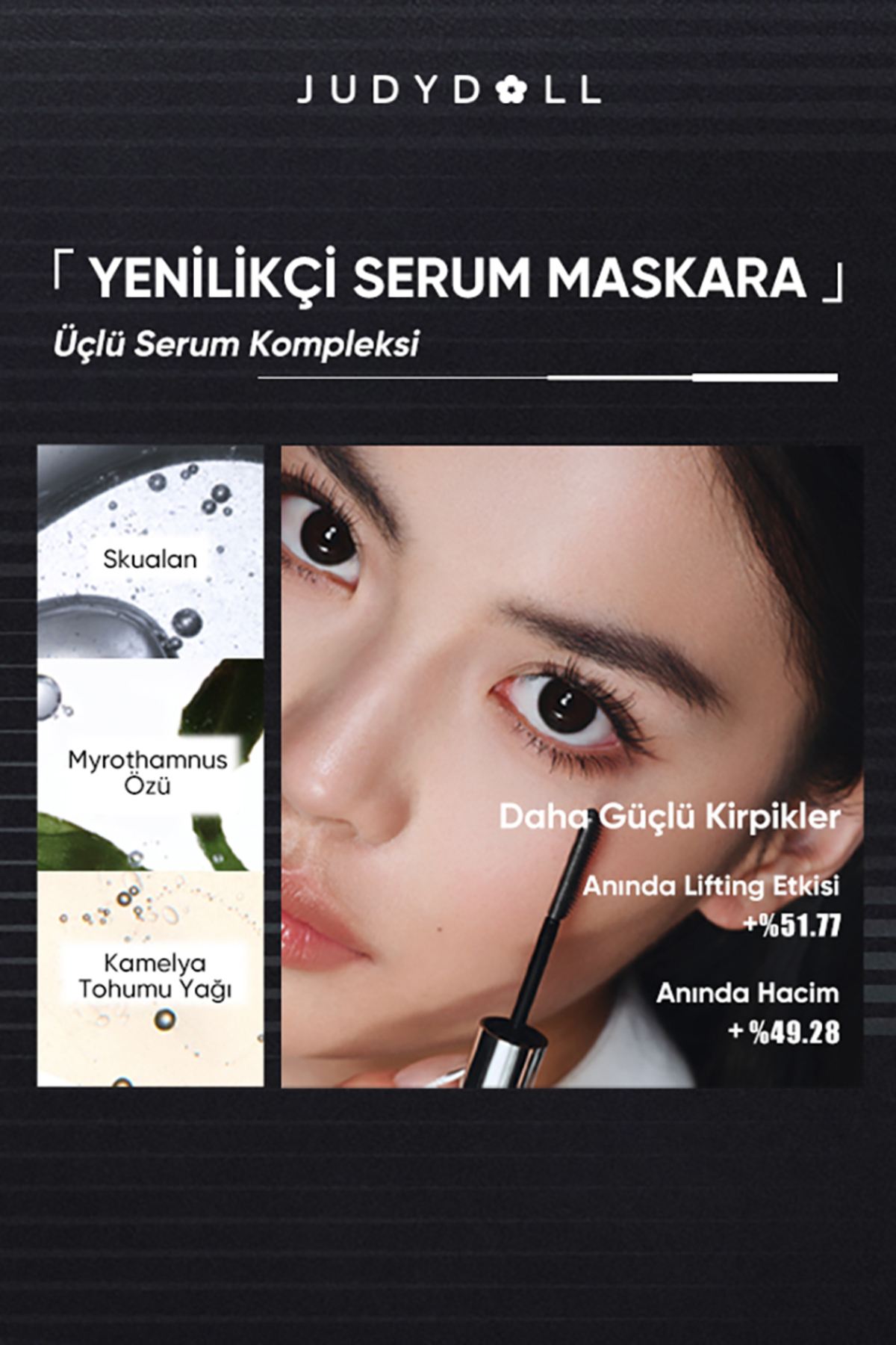 Feather Lash Iron Maskara No:02 Black / Siyah | Ultra İnce Metal Fırça | Uzatıcı & Hacim Veren — مشکی 6976436776670 — تصویر 5 از 6