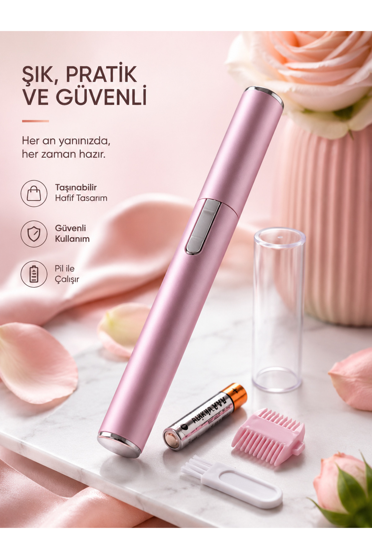  دستگاه اصلاح موهای صورت - باتری خور - صورتی - طراحی قلمی - کاربردی ویژگی‌های محصول — TYC27102897EA6BB07ABCD000  — تصویر 3 از 3