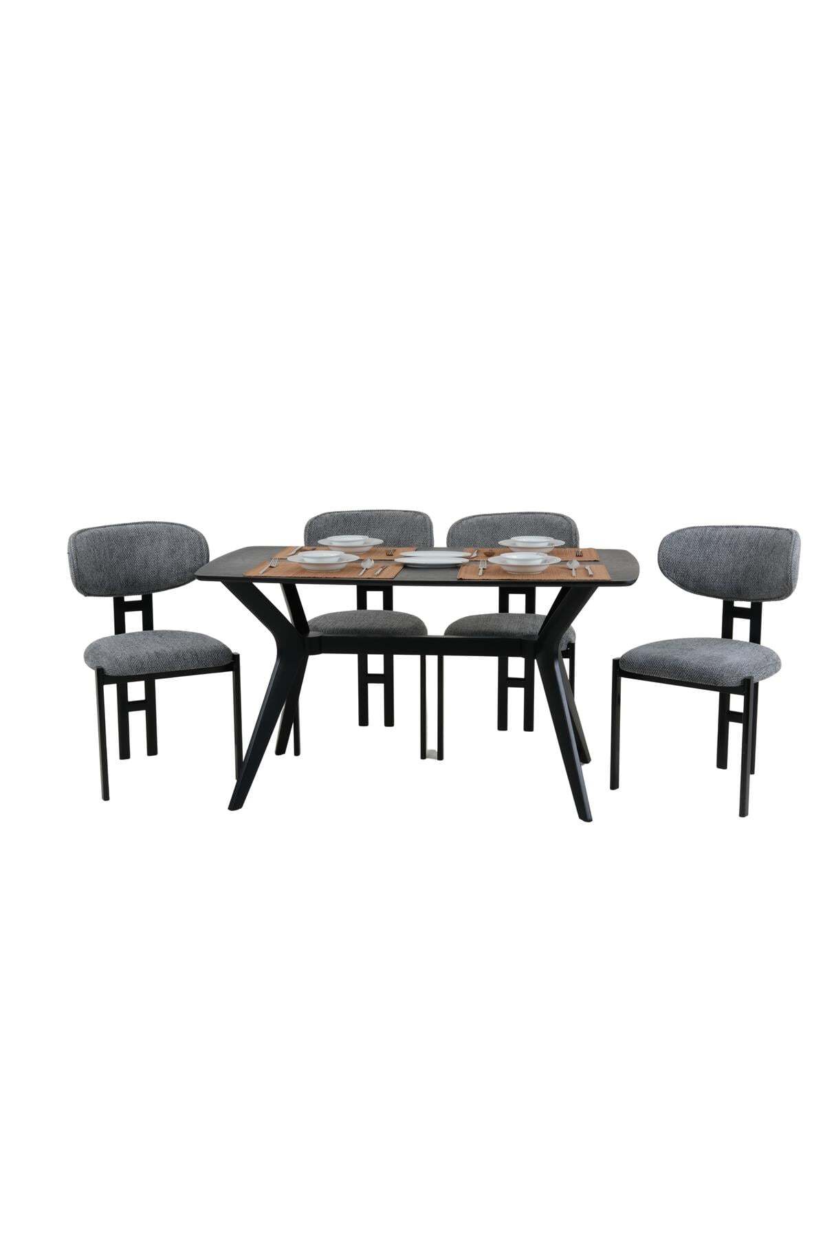 PLASMOB 80x140 Mutfak Masası Takımı 1 Masa + 4 Sandalye Salon