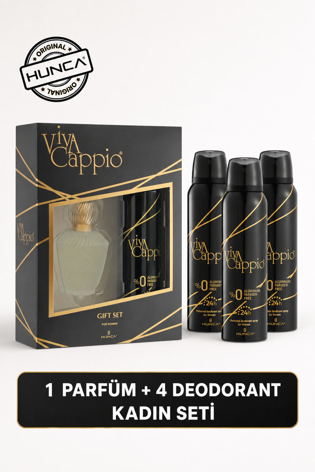 Viva Cappio Kadın Parfüm 1 Adet Edt 60 ml 4 Adet Deodorant 150 ml — setviva4