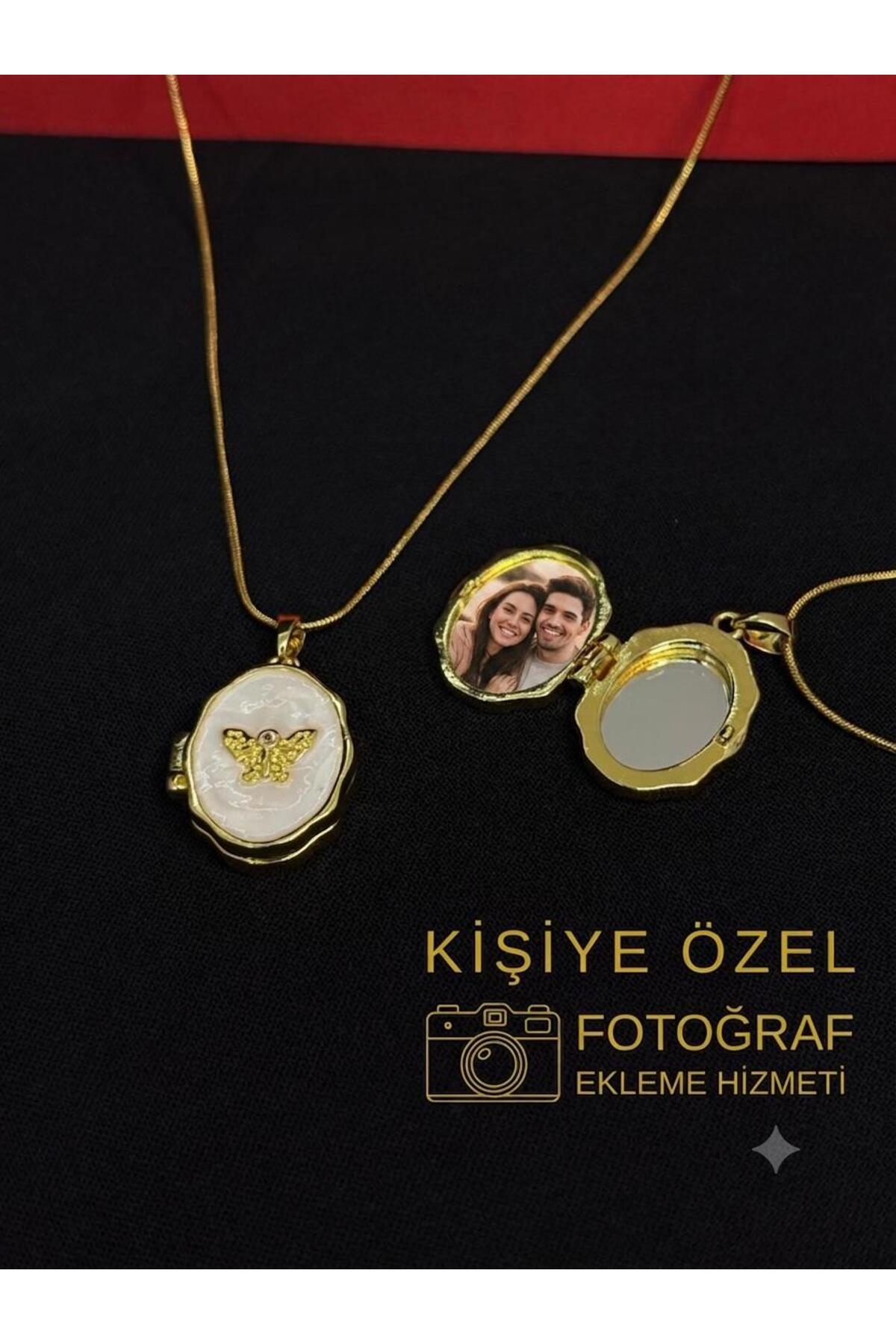 Melisa Takı & Aksesuar 316L Çelik Gold Renk Açılır Resimli Kolye (Fotoğraf eklenebilir)