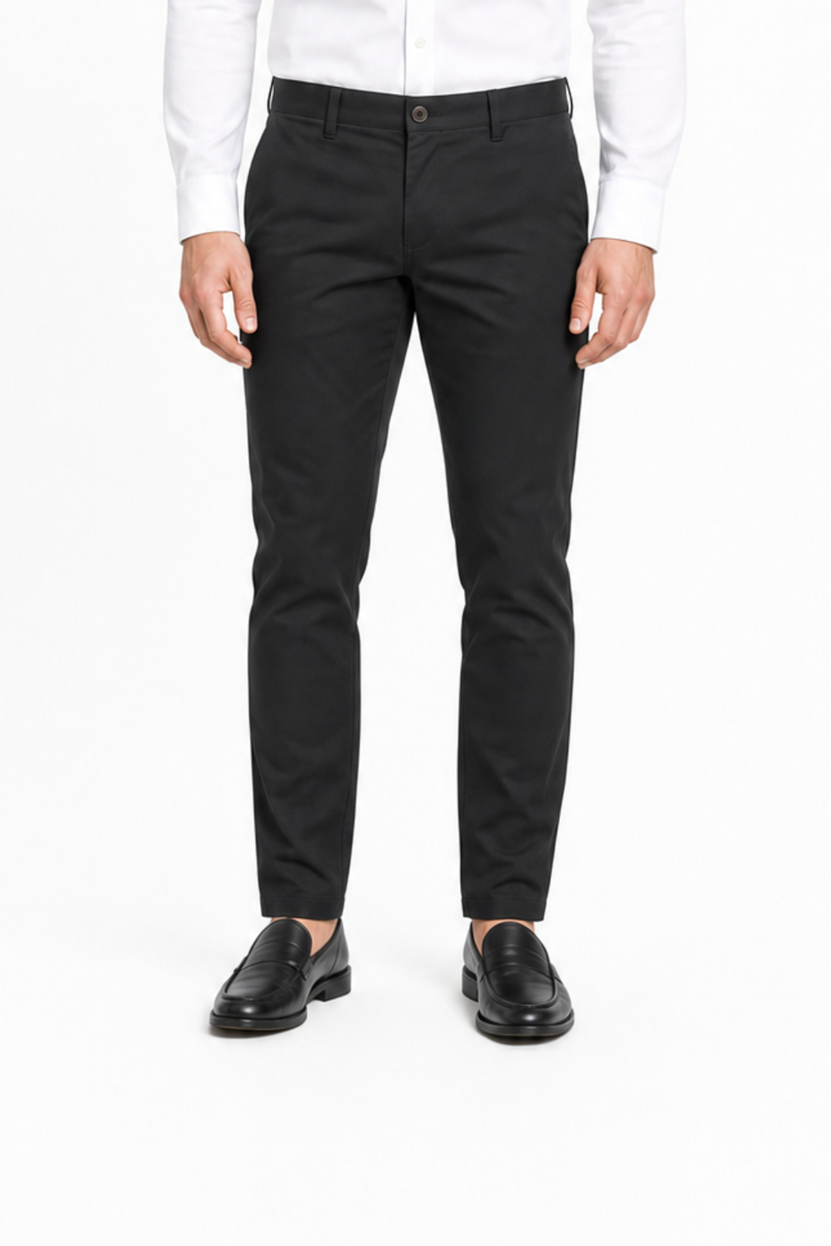 İmza Siyah Yan Cep Slim Fit Pamuklu Chino Pantolon 1003260168 — رنگارنگ