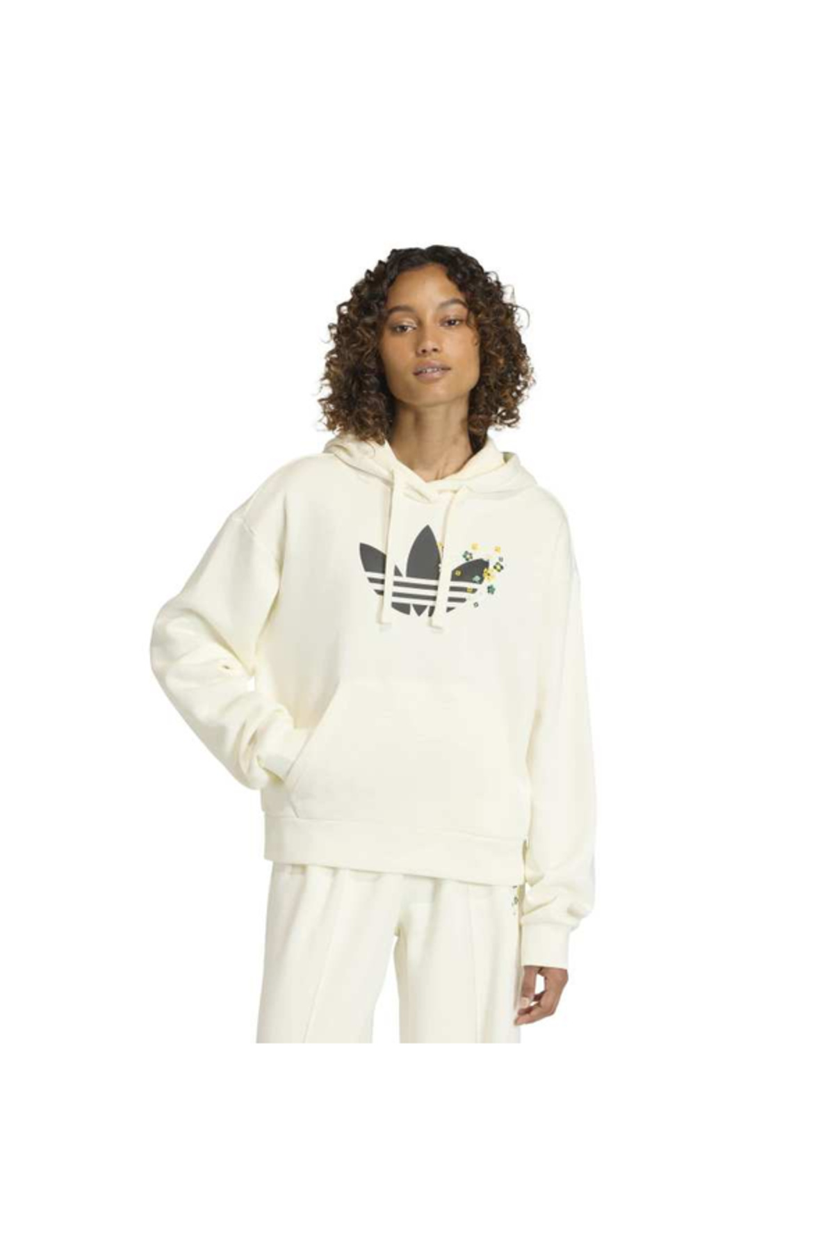 adidas Kadın Sweatshirts Günlük Spor Kapşonlu Sweat KC9172 ESS FT HD OS görsel 2