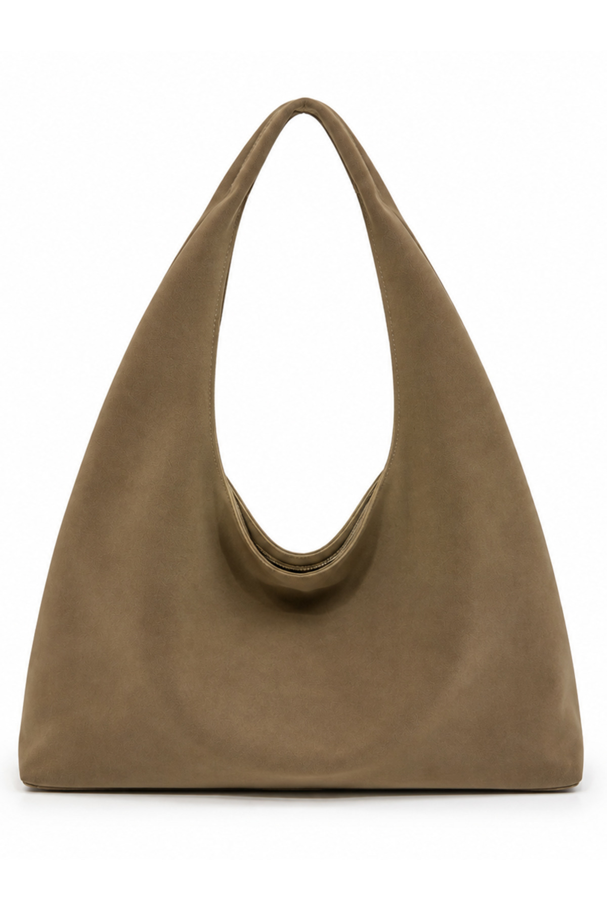 Tecer Bag Kadın Süet Fermuarlı Salaş Shopper Vintage Omuz Çantası görsel 2
