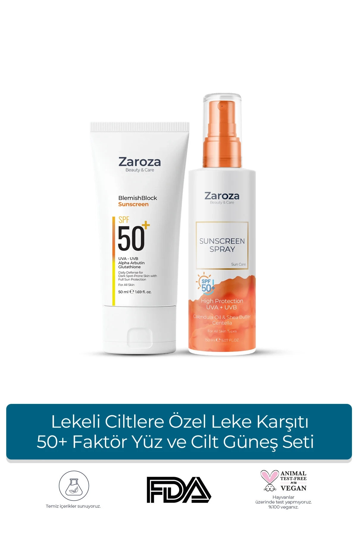 Lekeli Ciltlere Özel Leke Karşıtı 50+ Faktör Yüz ve Cilt Güneş Seti — ST00061