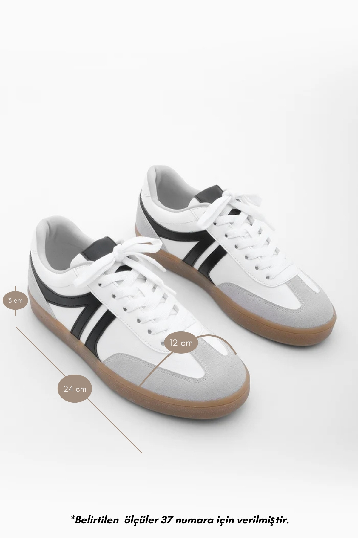 Marjin Kadın Sneaker Bağcıklı Düz Taban Spor Ayakkabı Tiyone Beyaz görsel 8