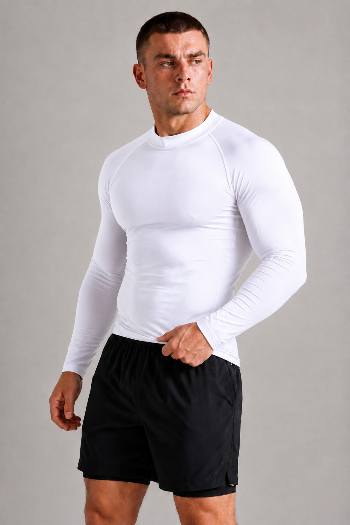 Stylovi Basic Erkek Uzun Kollu Compression Body, Vücuda Oturan Sporcu T-Shirt görsel 5