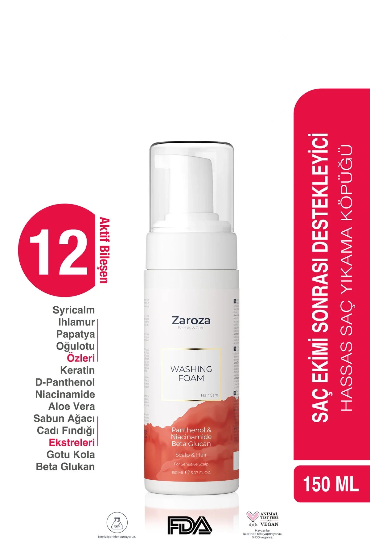 ZAROZA Kuru Ve Hassas Saç Için Koruyucu Saç Derisi Yıkama Köpüğü - Washing Foam - 150 ml — TML1033
