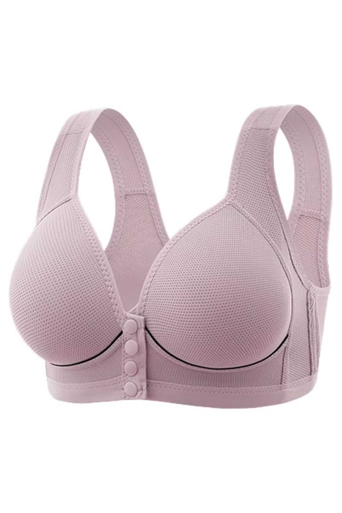 Efrayim Manessa Lingerie Kadın Önden Düğmeli Çıtçıtlı Balensiz Toparlayıcı Geniş Askılı Rahat Günlük Sütyen