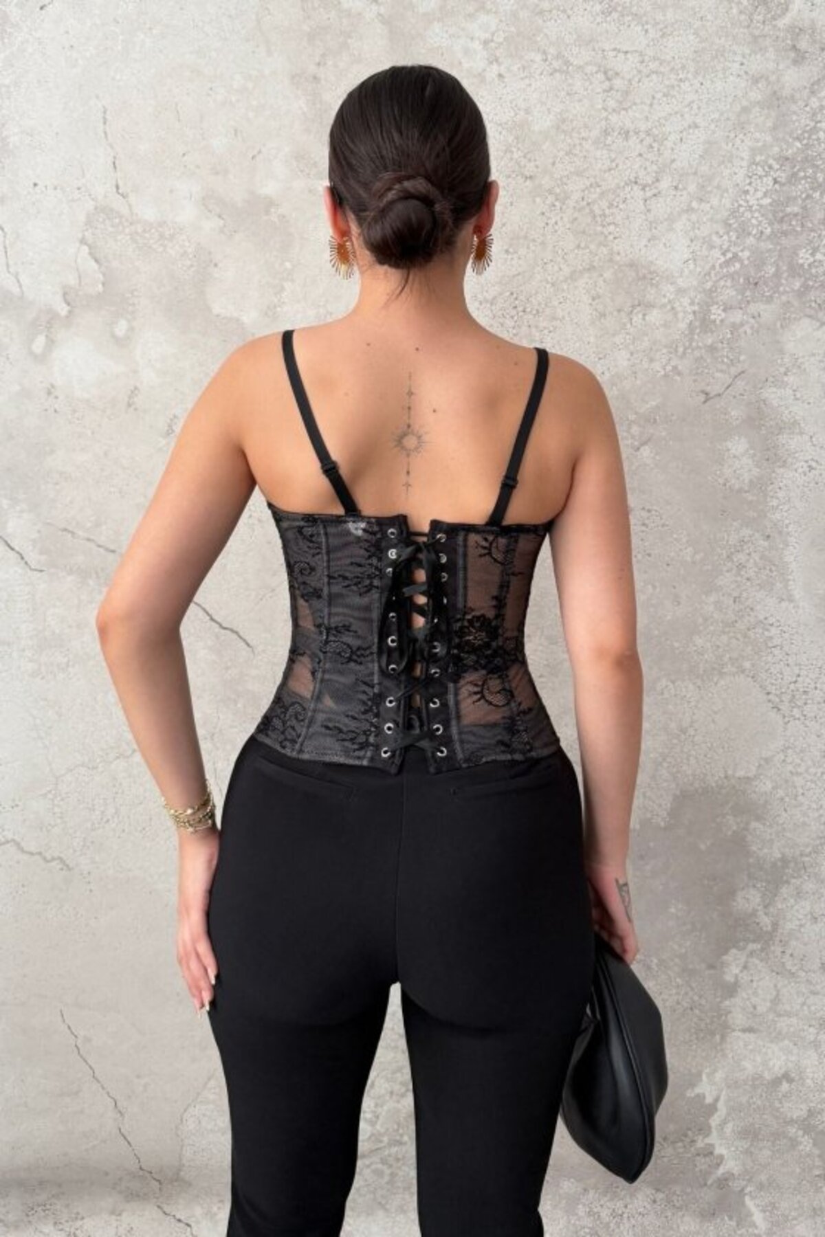 Elbee Fashion Woman Siyah Dantelli Bustiyer görsel 5