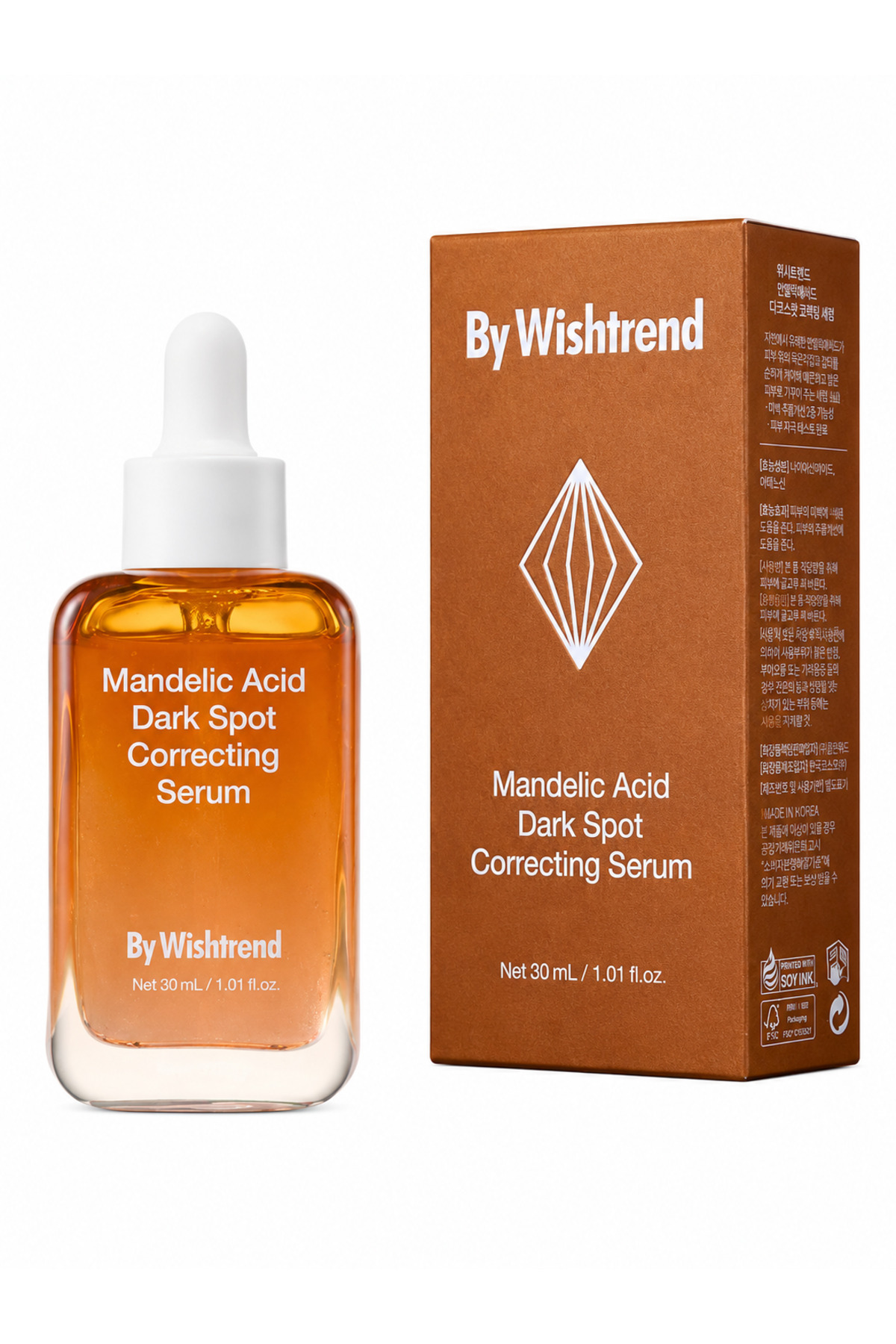 By Wishtrend - Mandelic Acid Dark Spot Correcting Serum (Kırmızı, Kahverengi ve Sarı Leke Önleyici ve Parlatıcı Mandelik Asitli Serum) 30ml — KGLOW00101