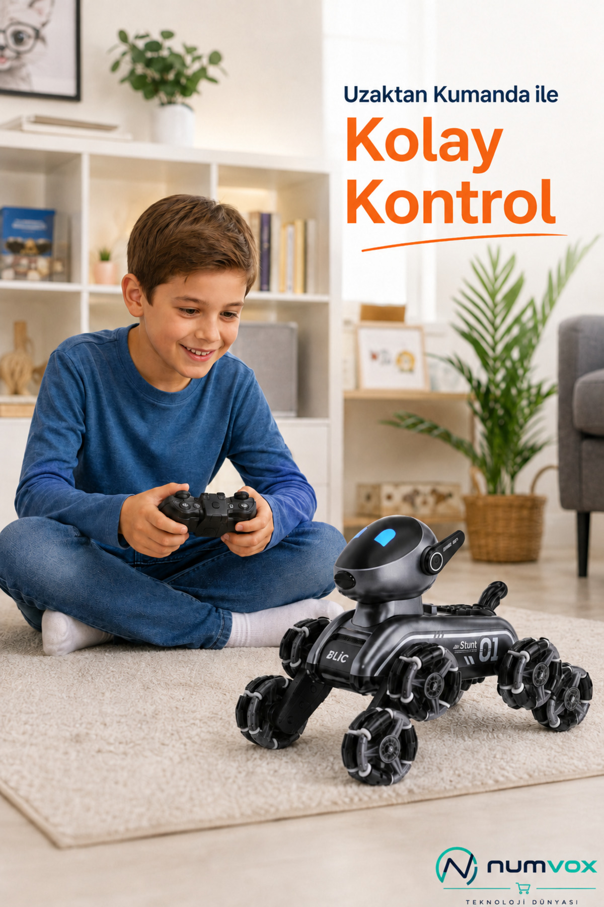 Akıllı Robot Köpek BRB3 Uzaktan Kumandalı Hareket Sensörlü Işıklı Sesli Oyuncak