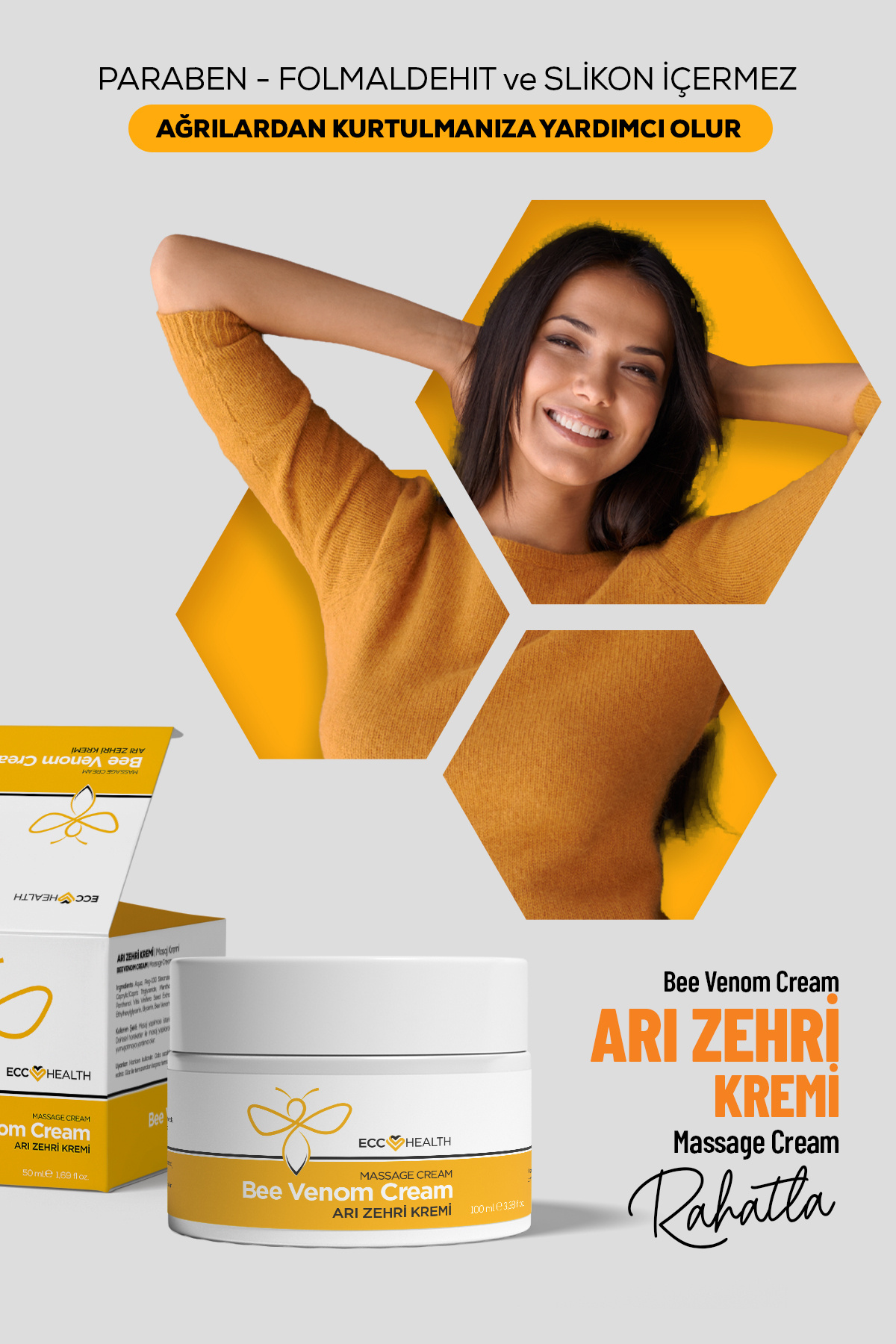 Arı Zehri Özlü Masaj Kremi 100 ml – Kas, Sırt, Boyun ve Eklem Çevresi İçin Bölgesel Bakım — beevenom100ml — تصویر 2 از 2