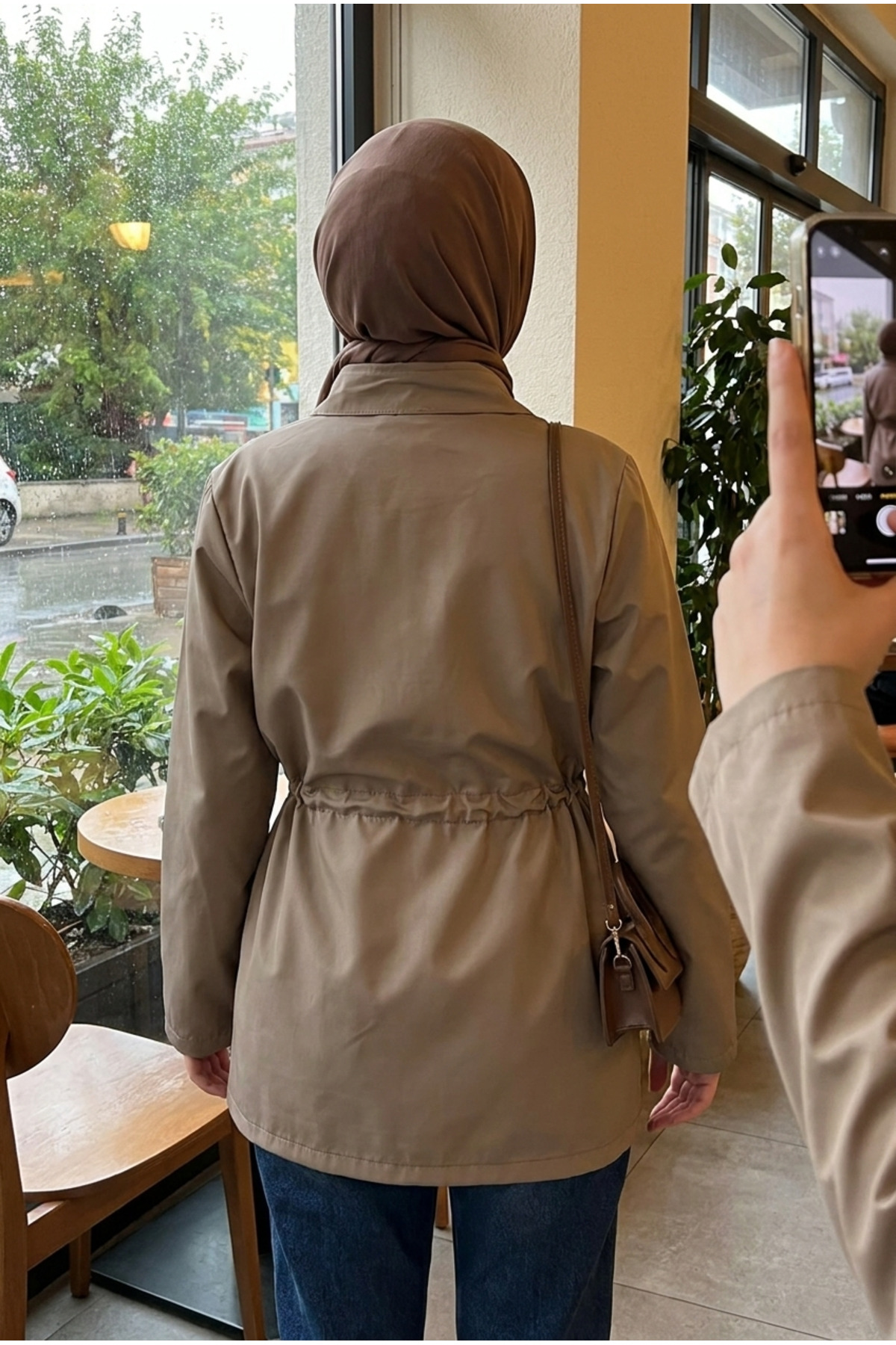 مانتو کوتاه کمربند زنانه – کت حجاب فصلی 4