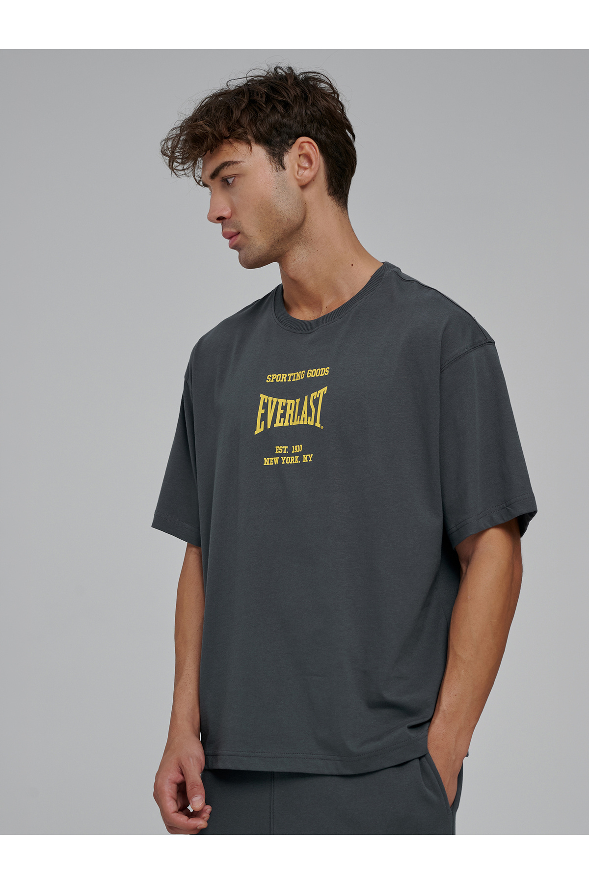 EVERLAST Sporting Goods Comfort Füme Erkek Tişört görsel 4
