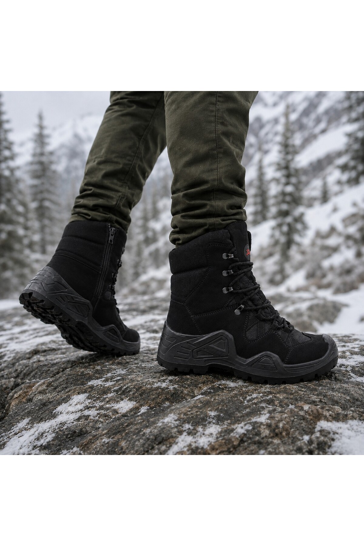 rimex sport wear Su Geçirmez Askeri Bot, Waterproof Fermuarlı ve Bağcıklı Outdoor Bot görsel 5
