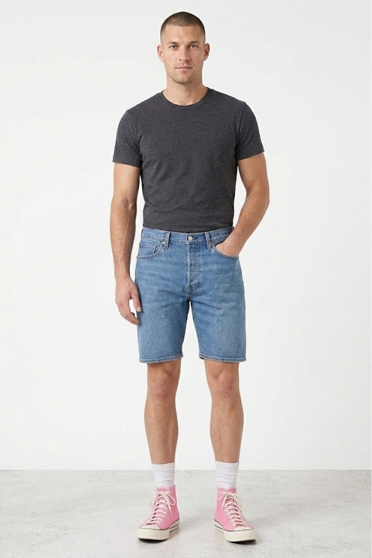 شلوارک مردانه مدل 501 اورجینال، شلوارک آبی -0005 لیوایز شلوارک برمودا Levi's