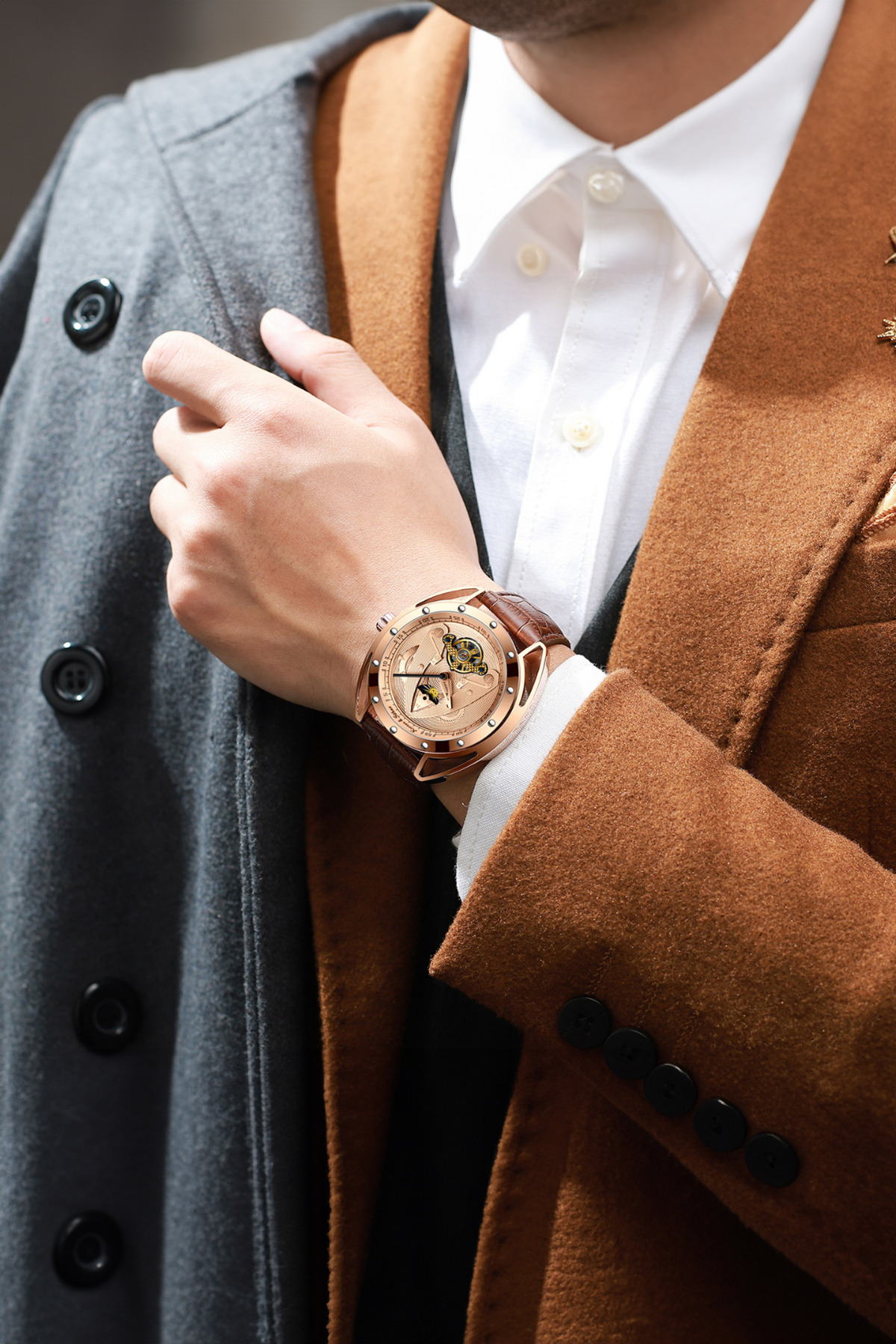 Kronen & Söhne Kronen&Söhne Aegis Imperial Rose Gold Erkek Otomatik Mekanik Kol Saati görsel 2