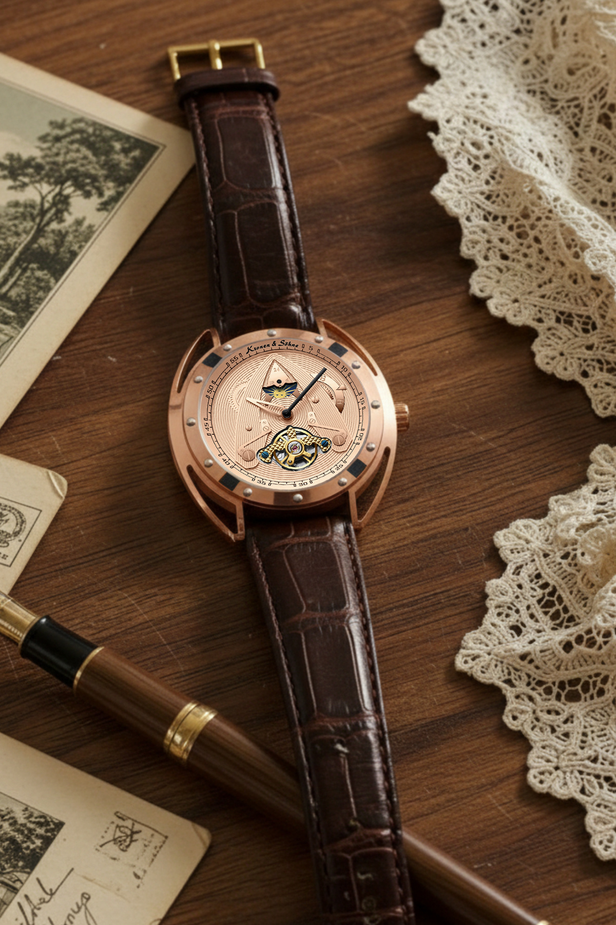 Kronen & Söhne Kronen&Söhne Aegis Imperial Rose Gold Erkek Otomatik Mekanik Kol Saati görsel 5