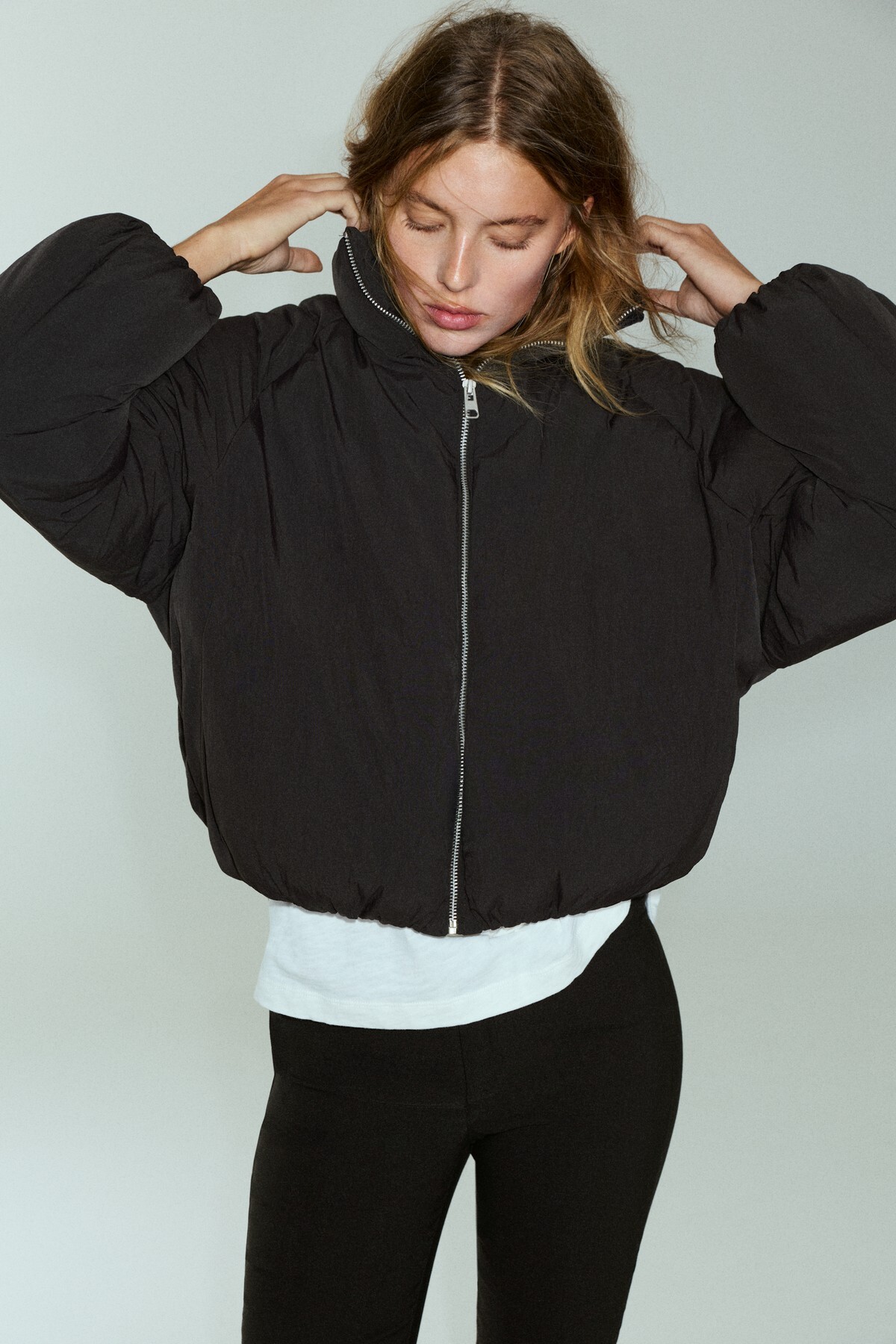 Pull & Bear Dik yaka şişme mont