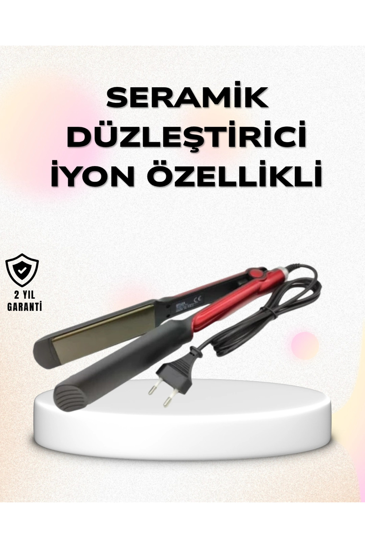 Mey İthalat ® Profesyonel Titanyum Saç Düzleştirici – Ayarlanabilir Isı ve Hızlı Isınma Özellikli — FP-MMEYTDXUCZZZSADZLETRC