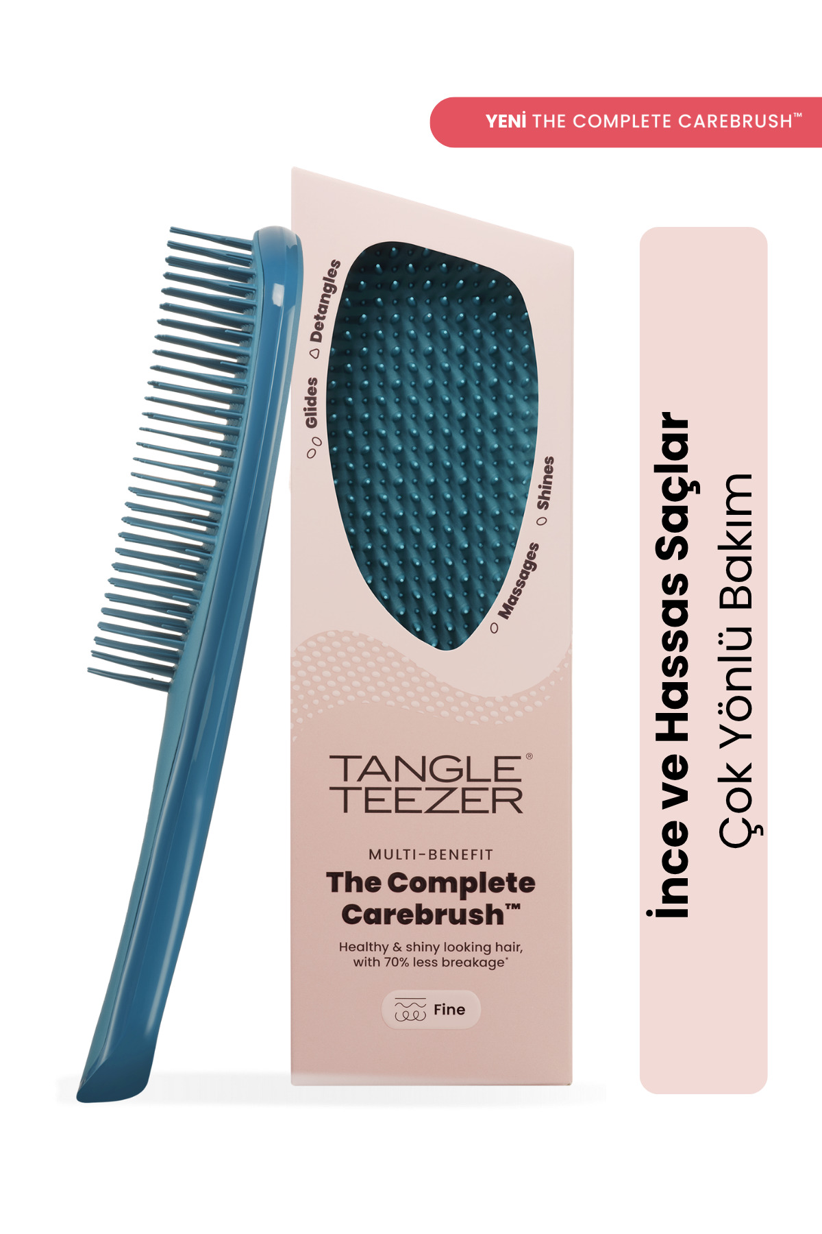 Tangle Teezer Complete Carebrush Mavi İnce Telli ve Hassas Saçlar için Saç Fırçası-Tarak — آبی 50102-001-1