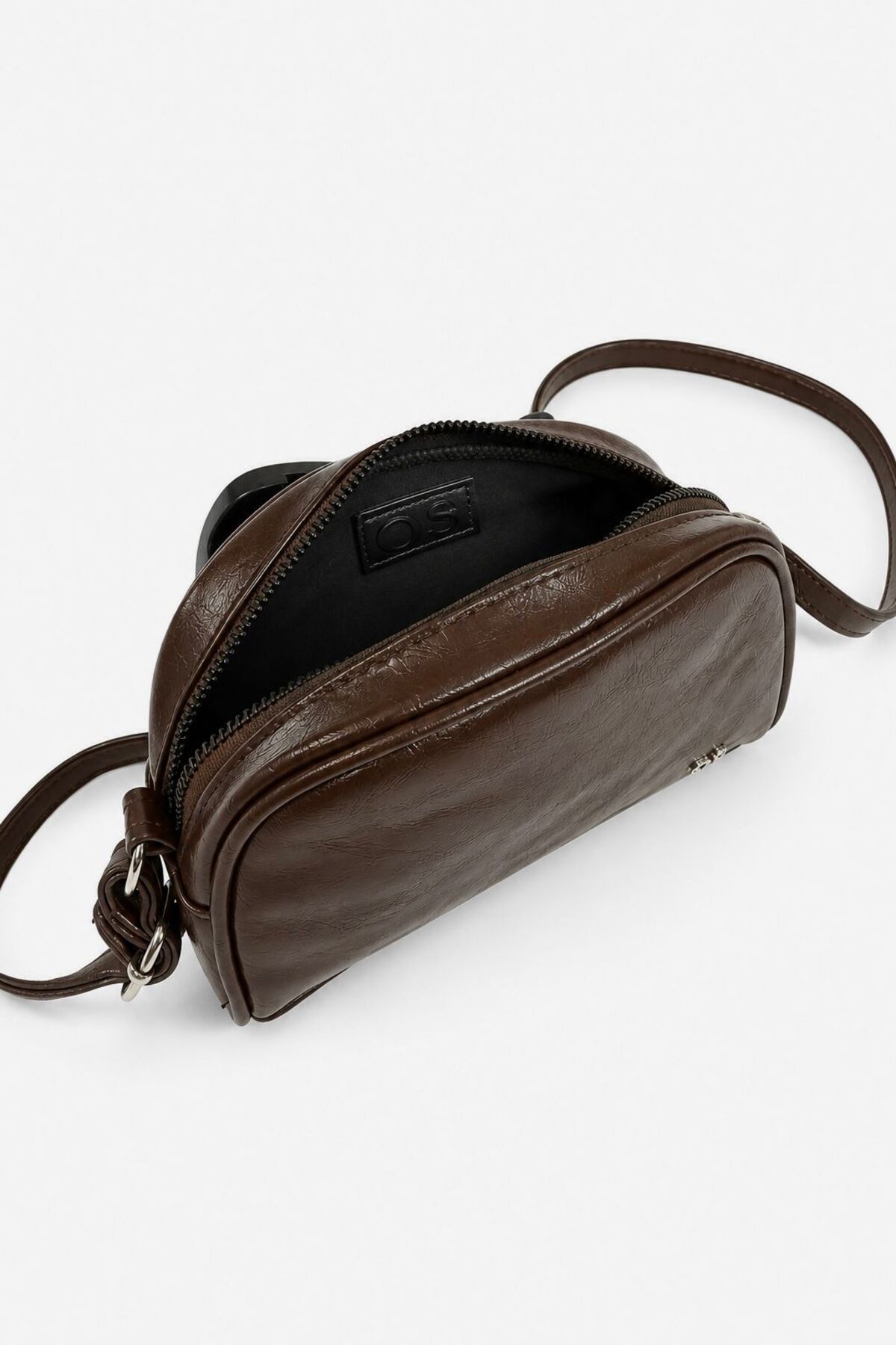 Çantacımstore Mini Basic Çapraz Askılı Çanta 2'li Kahverengi-Siyah görsel 6