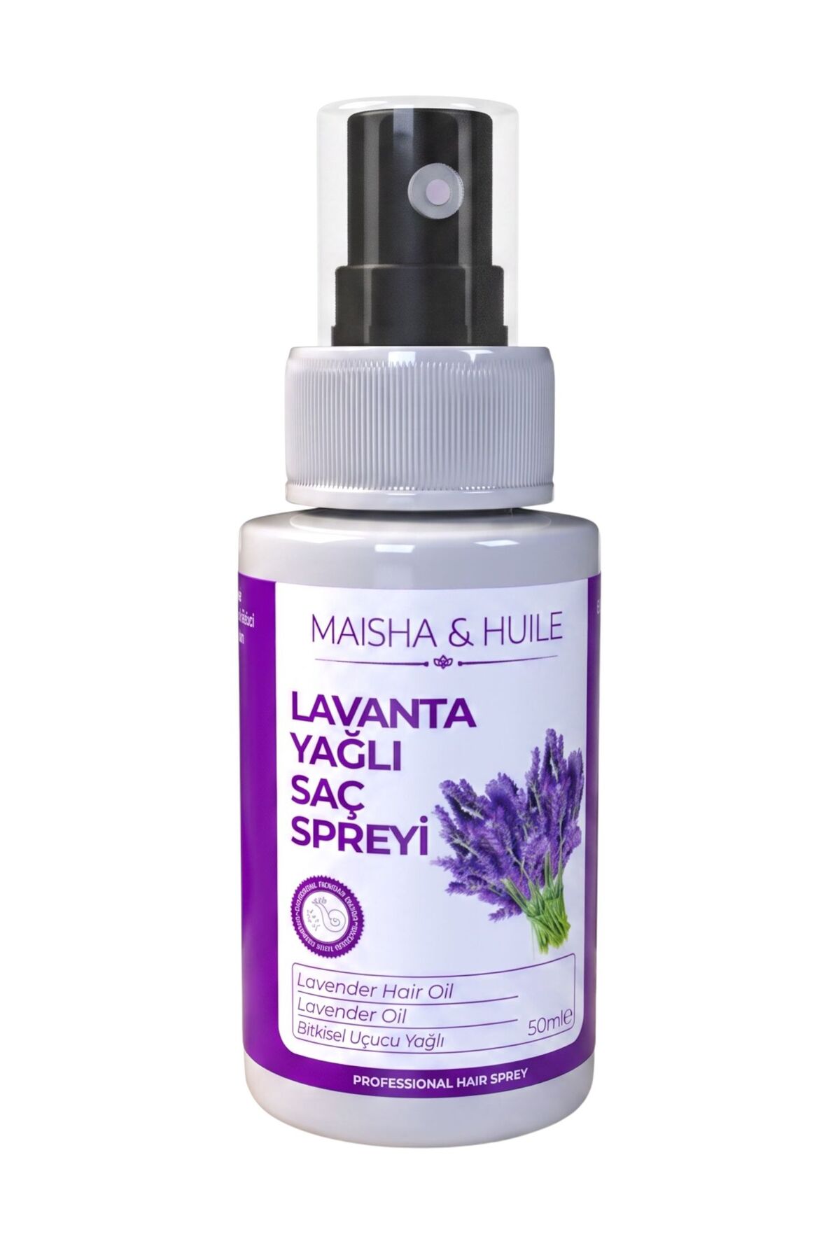 maisha&huile Lavanta Yağlı Saç Spreyi 50 ML - Doğal Bitksel Saç Bakım Yağı - %100 Doğal ve Saf — MHS-LVNSÇ
