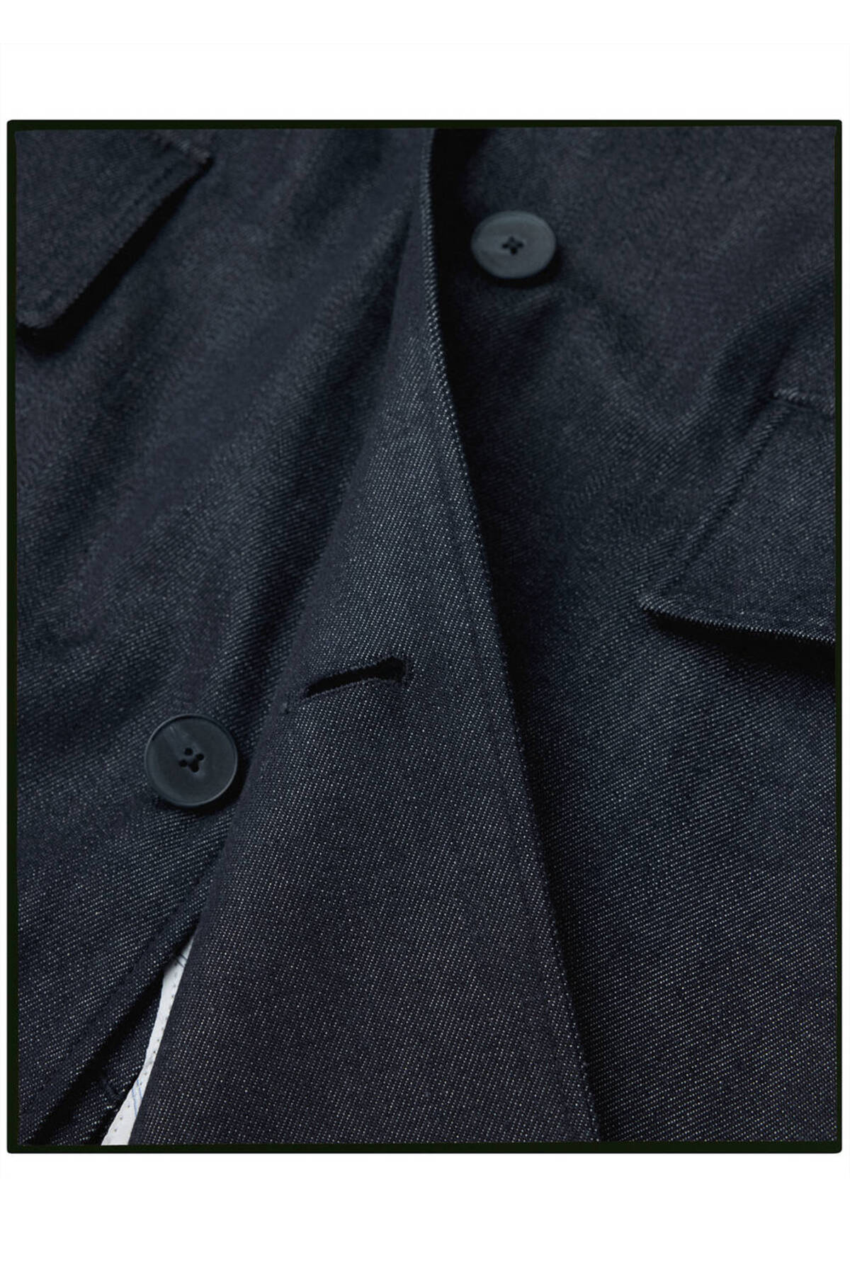 MANGO Man Yüksek yakalı denim trençkot görsel 5