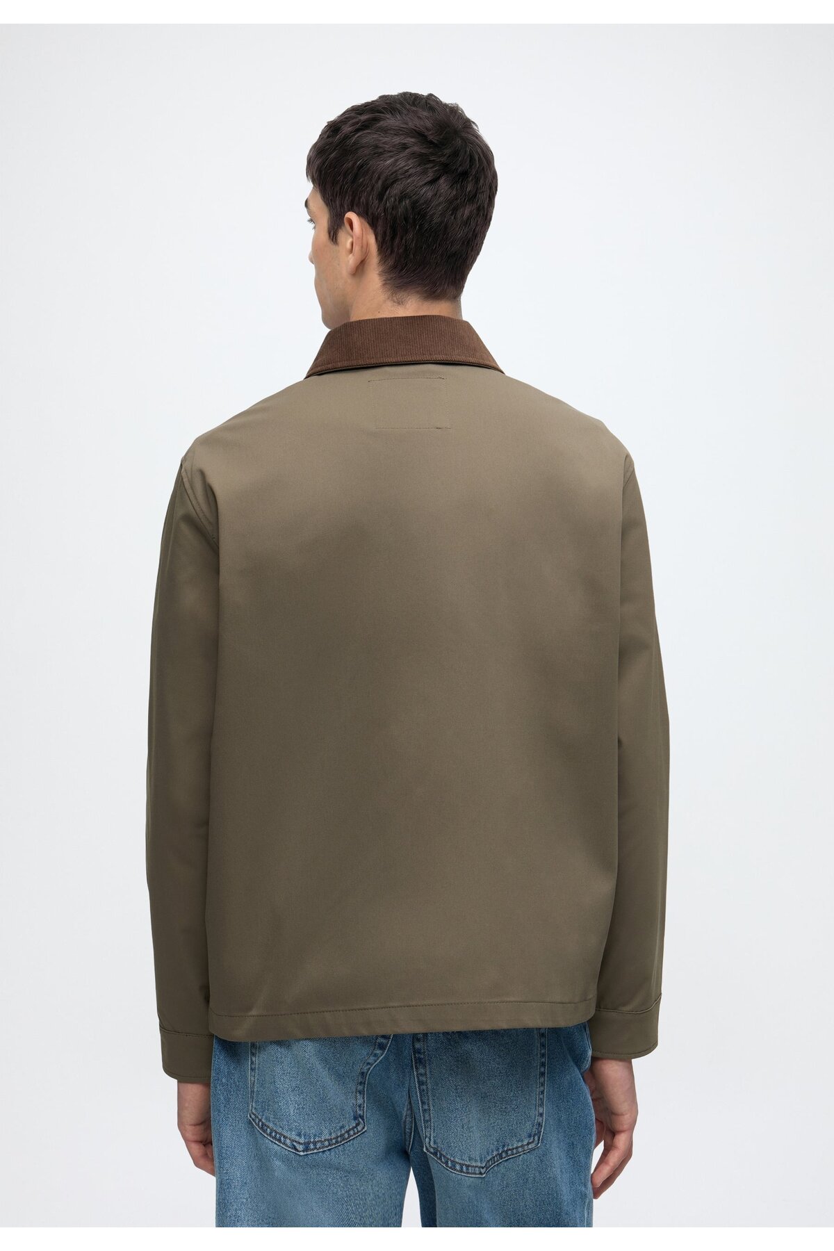 Jack & Jones Erkek Ceket Mont Mevsimlik Kadife Yaka Cepli Dokuma Regular Fit Gizli Pat Günlük Baharlık Coach 12299081 görsel 5