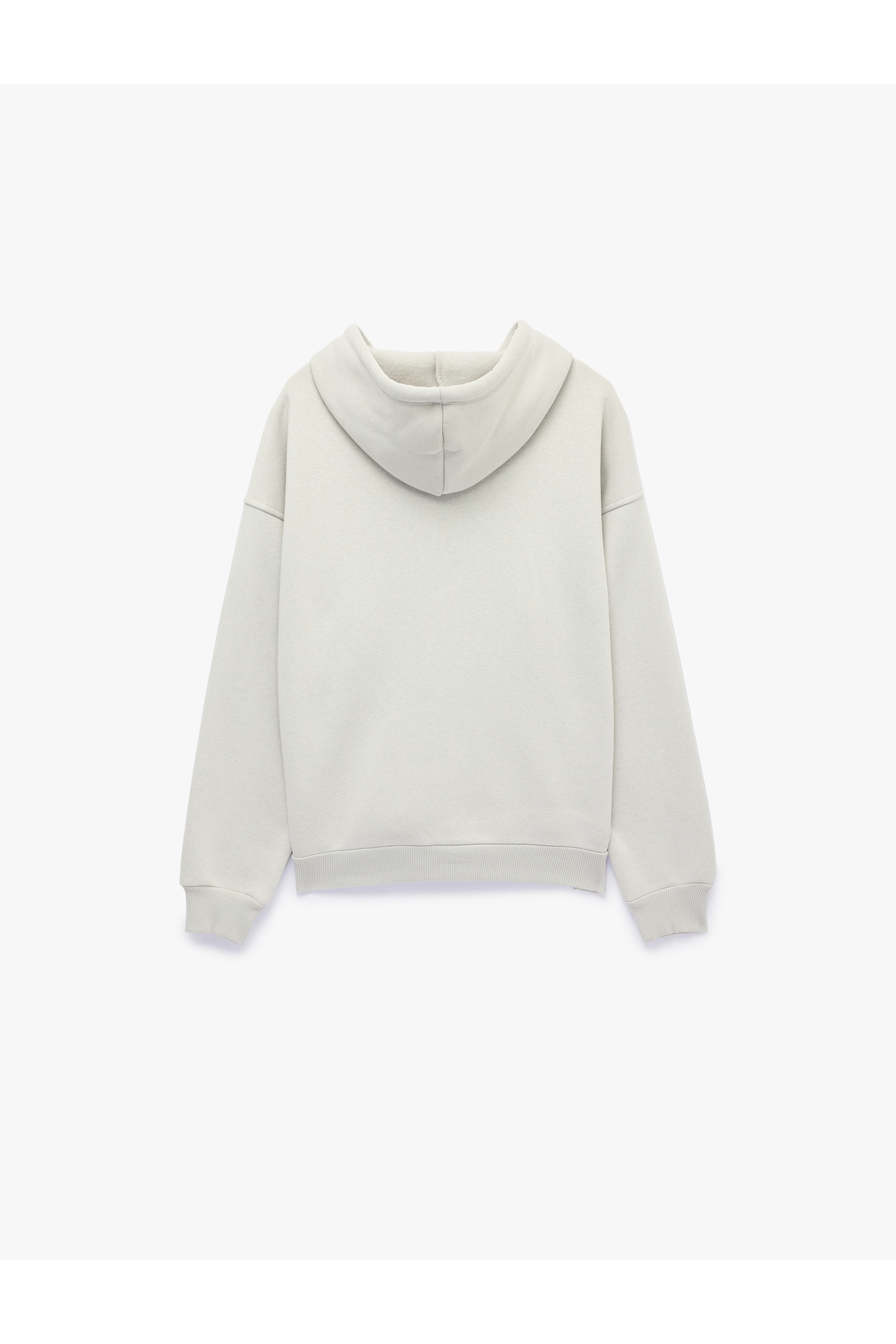 Koton Üç İplik Şardonlu Yıldız İşlemeli Kanguru Cepli Kapüşonlu Fermuarlı Oversize Sweatshirt görsel 2