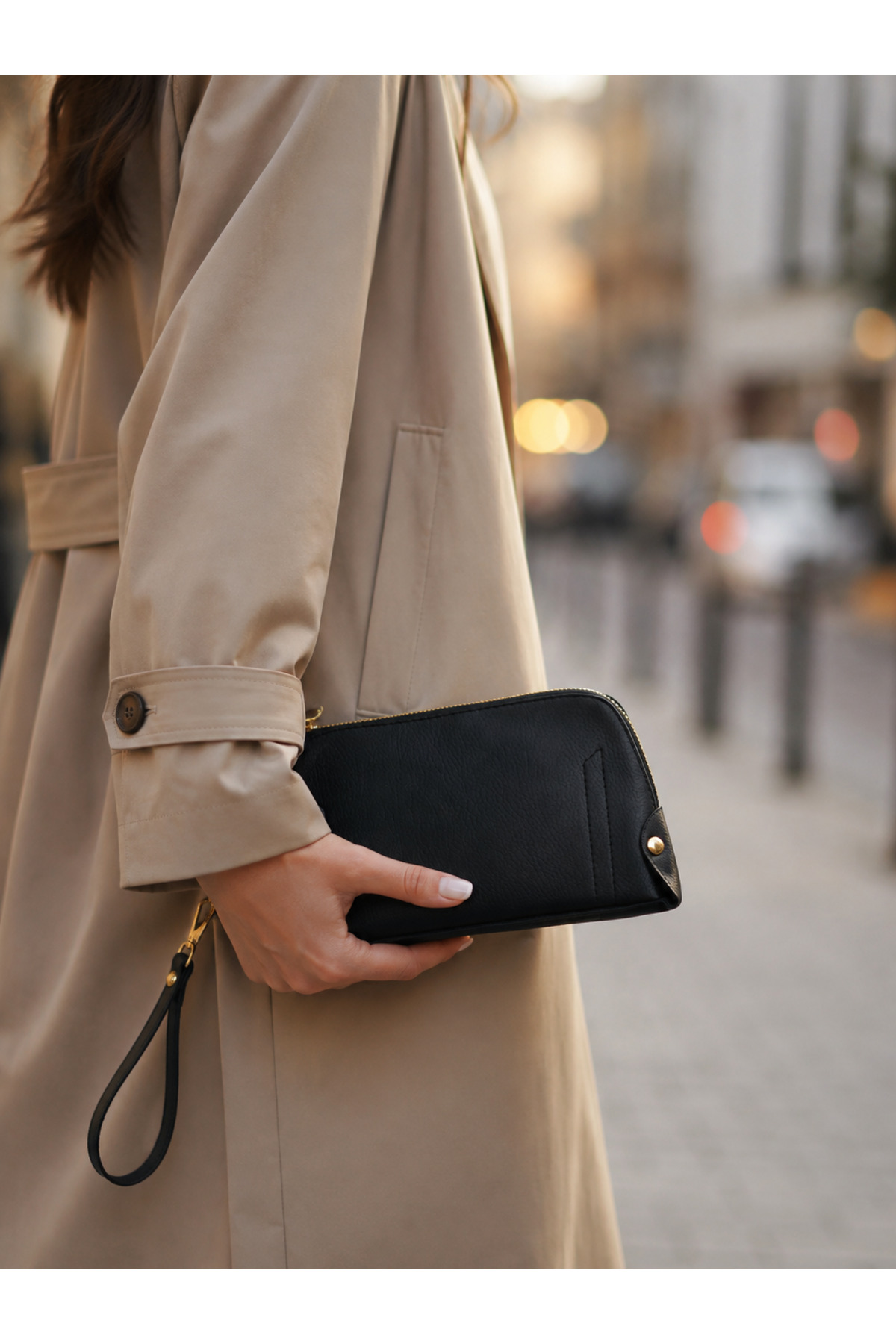 lizy's Kadın Portföy El Çantası Bilek Askılı Şık Portföy Clutch Çanta % 100 YERLİ ÜRETİM görsel 3