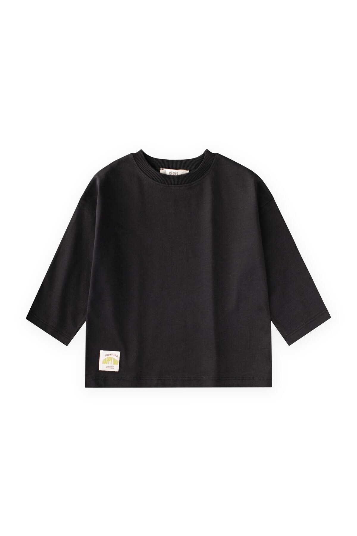 Oversize Mevsimlik T-Shirt 2-10 Yaş Siyah