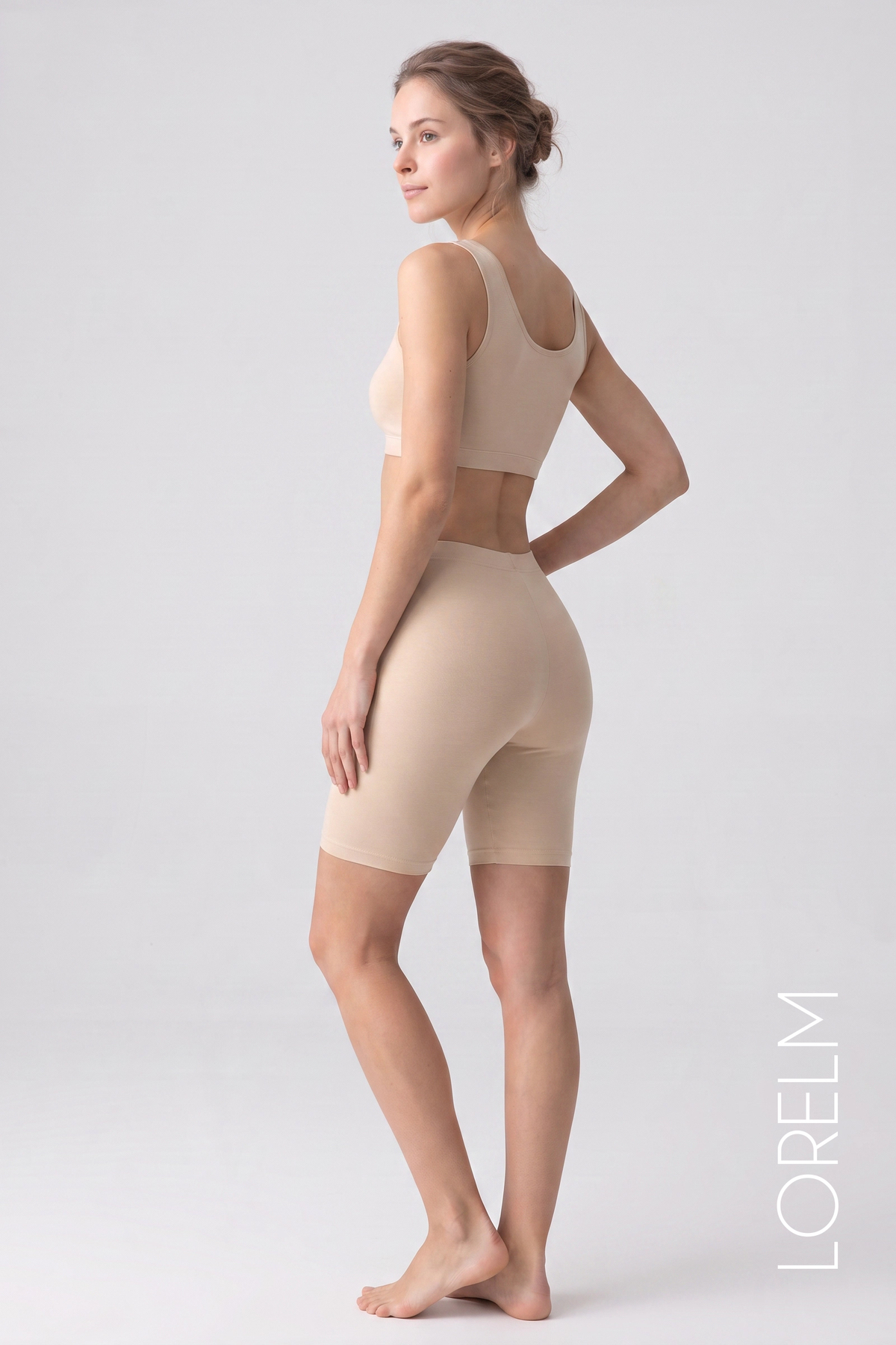 Lorelm Penye Kısa Tayt Jüpon Astar İç Göstermez Düz İz Yapmaz Kemerli görsel 3