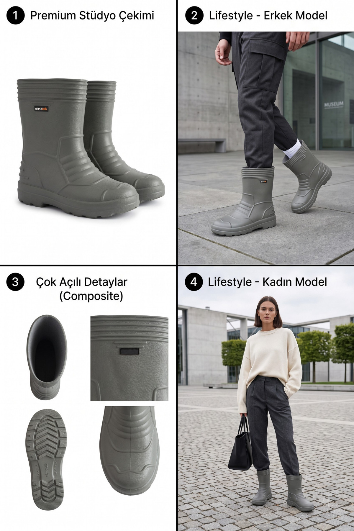 Liarca RainGuard Kısa Yağmur Çizmesi , Balıkçı Çizmesi, Kışlık Çizme görsel 2