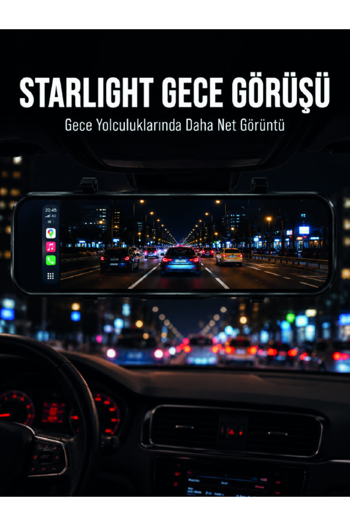 EMVERA Araç İçi Multimedya Ekranı Çift Kameralı Ayna Carplay