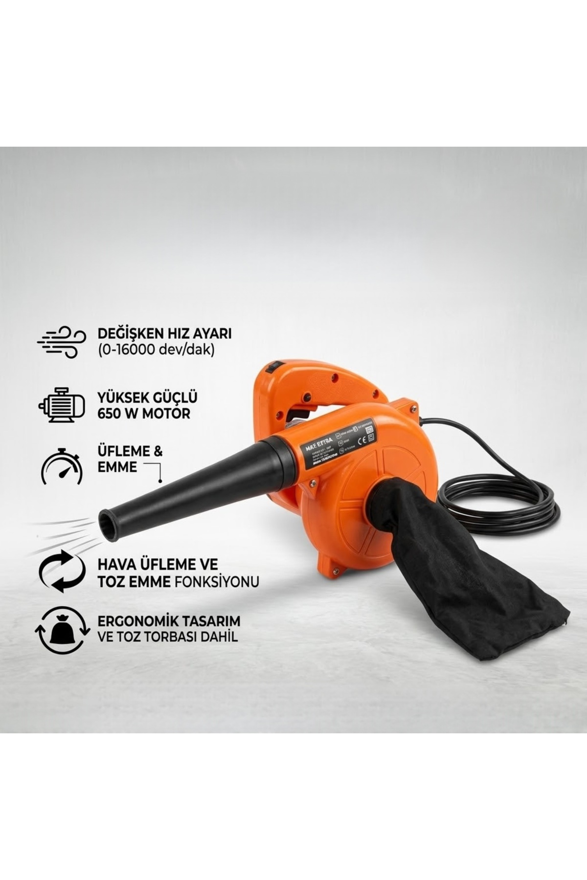 Max Extra Max Extra MX5205 Elektrikli 650 W Hava Üfleme Makinası