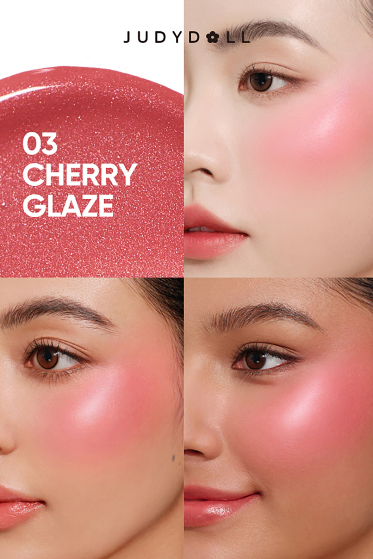 Glow Blush Swirl 03 Cherry Glaze | Aydınlatıcı ve Likit Allık Bir Arada — صورتی AU2600041 — تصویر 3 از 9