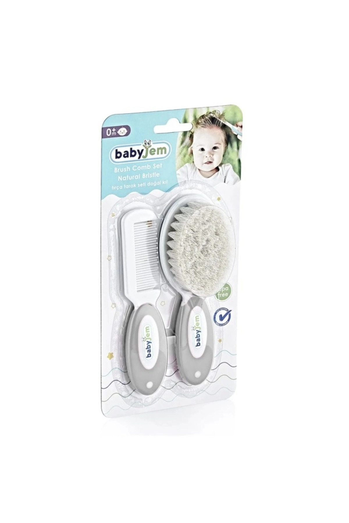Mey İthalat® Doğal Kıl Fırça Tarak Seti 519 Gri — EYMI-MEYXT356016-00021_R032 — تصویر 3 از 3