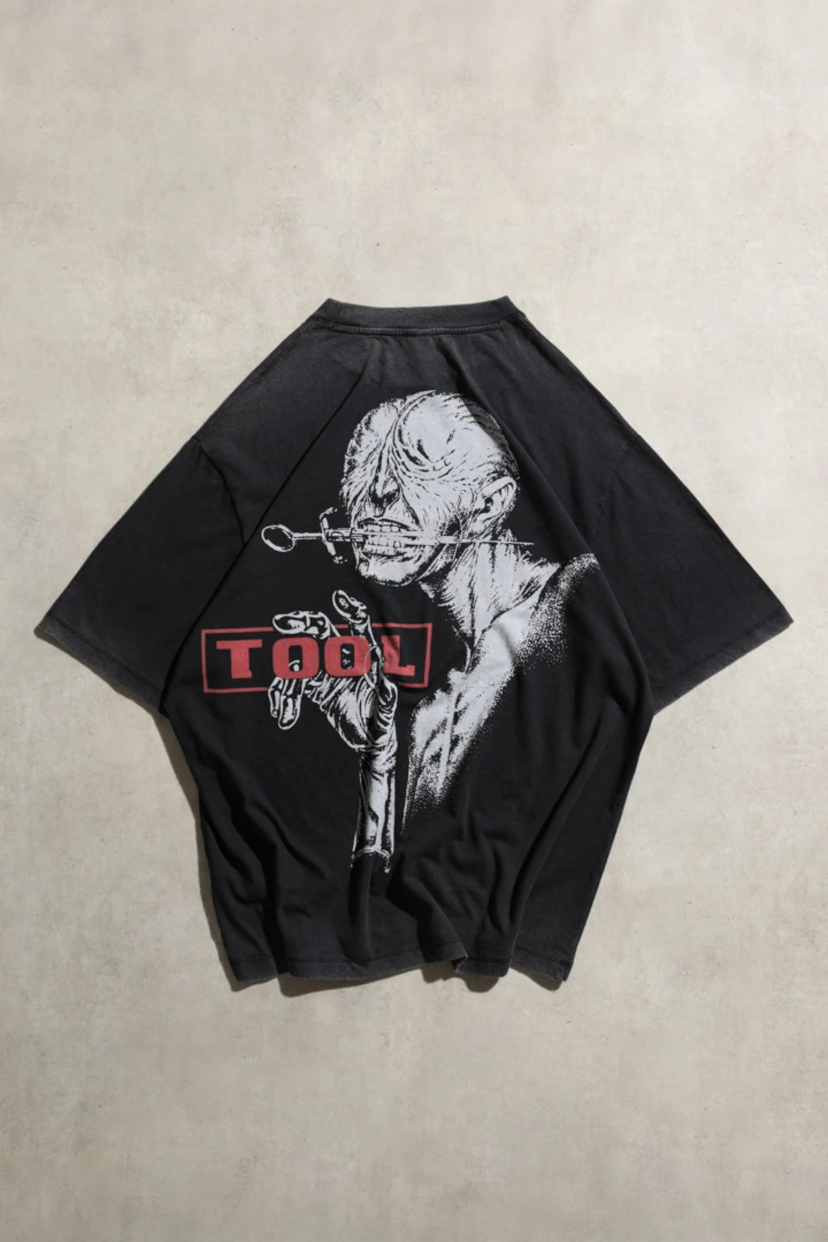 Overdrive Tool Medicine Twins Oversize Tersten Acid Yıkamalı Unisex Siyah Kısa Kol Tshirt görsel 2
