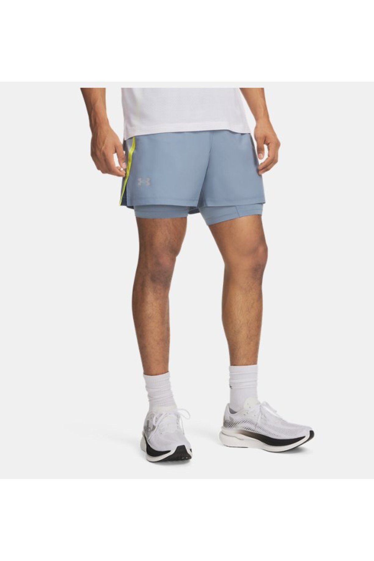 شلوارک مردانه UA مدل Launch 5 اینچی 2 در 1 آندر آرمور شورت ورزشی Under Armour