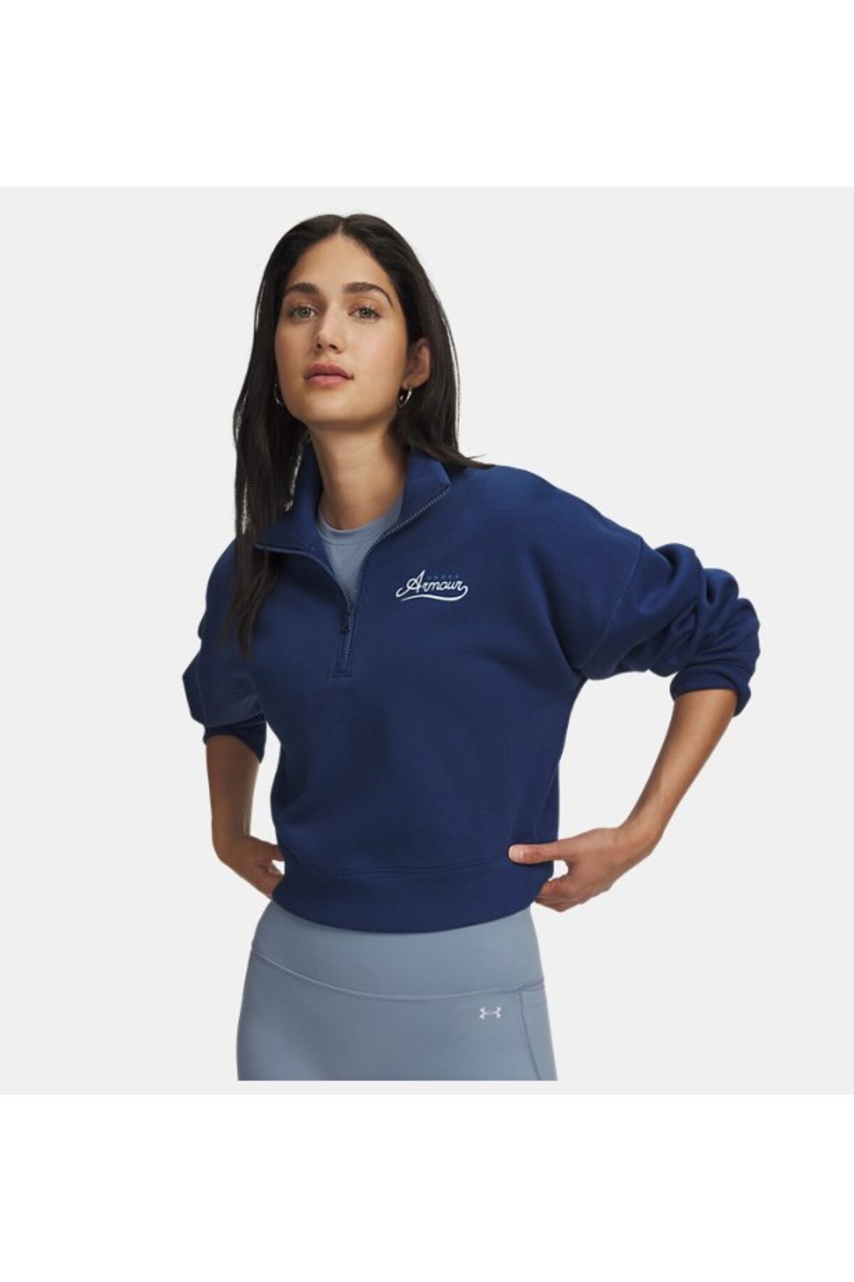 Under Armour Kadın UA Rival Fleece Varsity Yarım Fermuarlı Sweatshirt