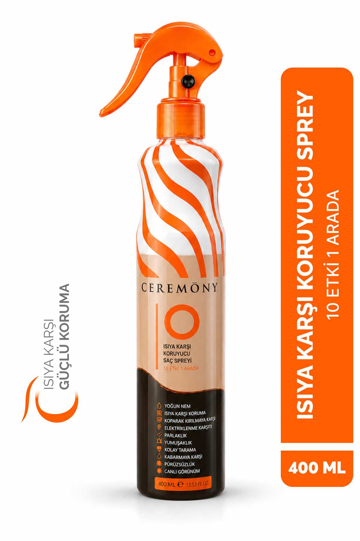 Ceremony Isıya Karşı Koruyucu Saç Spreyi 400 ml | 10 Etki Fön Suyu — 8684354130433