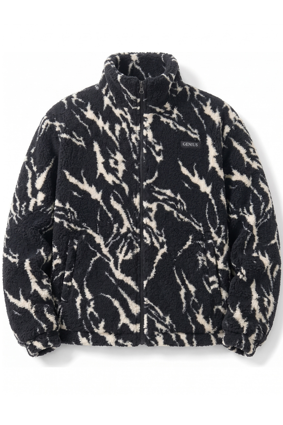 GENIUS STORE Oversize Peluş Erkek İçi Polarlı Tam Fermuarlı Sherpa Sonbahar Kış Kadın Polar Sweatshirt