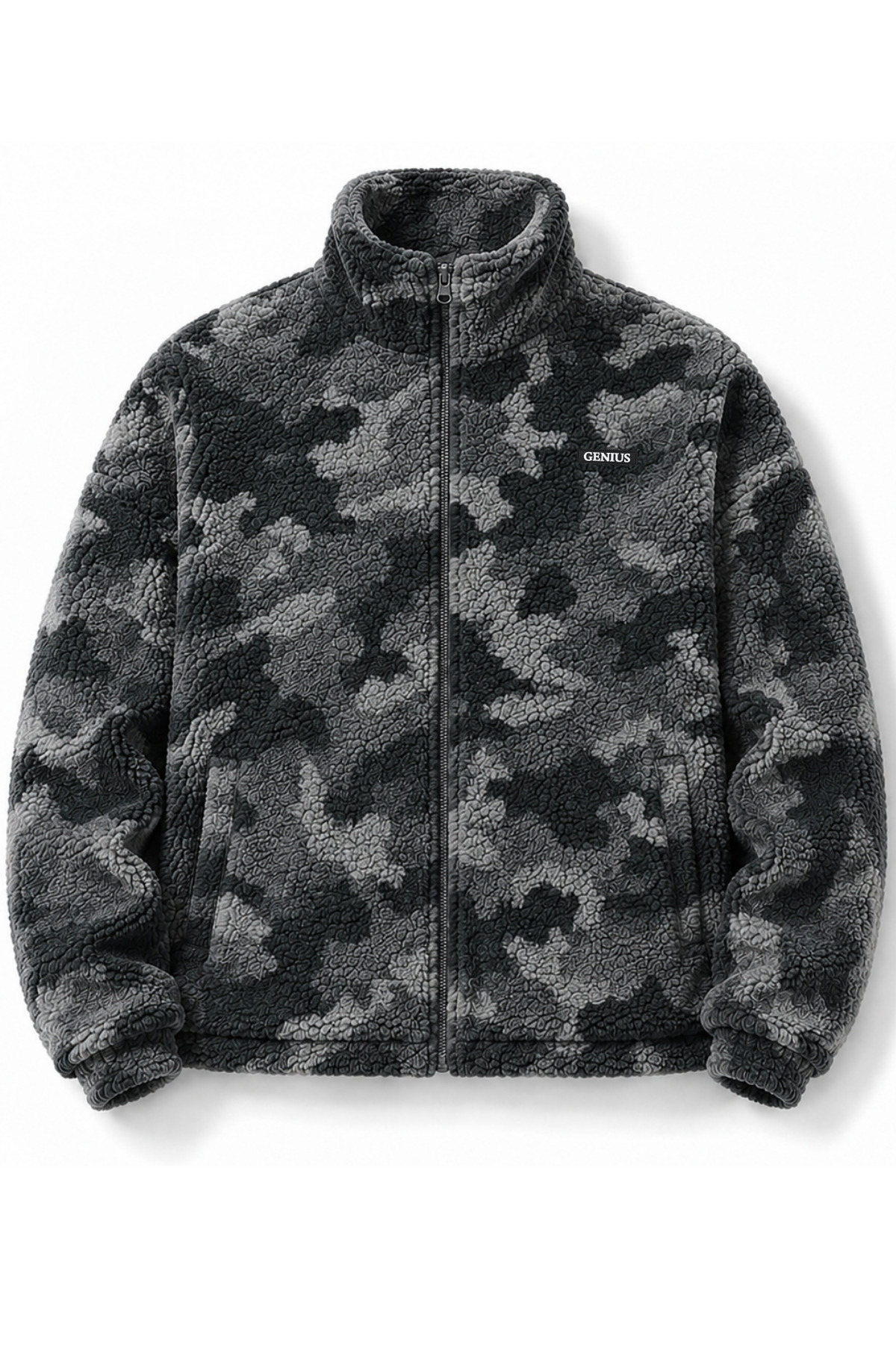 GENIUS STORE Oversize Peluş Erkek İçi Polarlı Tam Fermuarlı Sherpa Sonbahar Kış Kadın Polar Sweatshirt