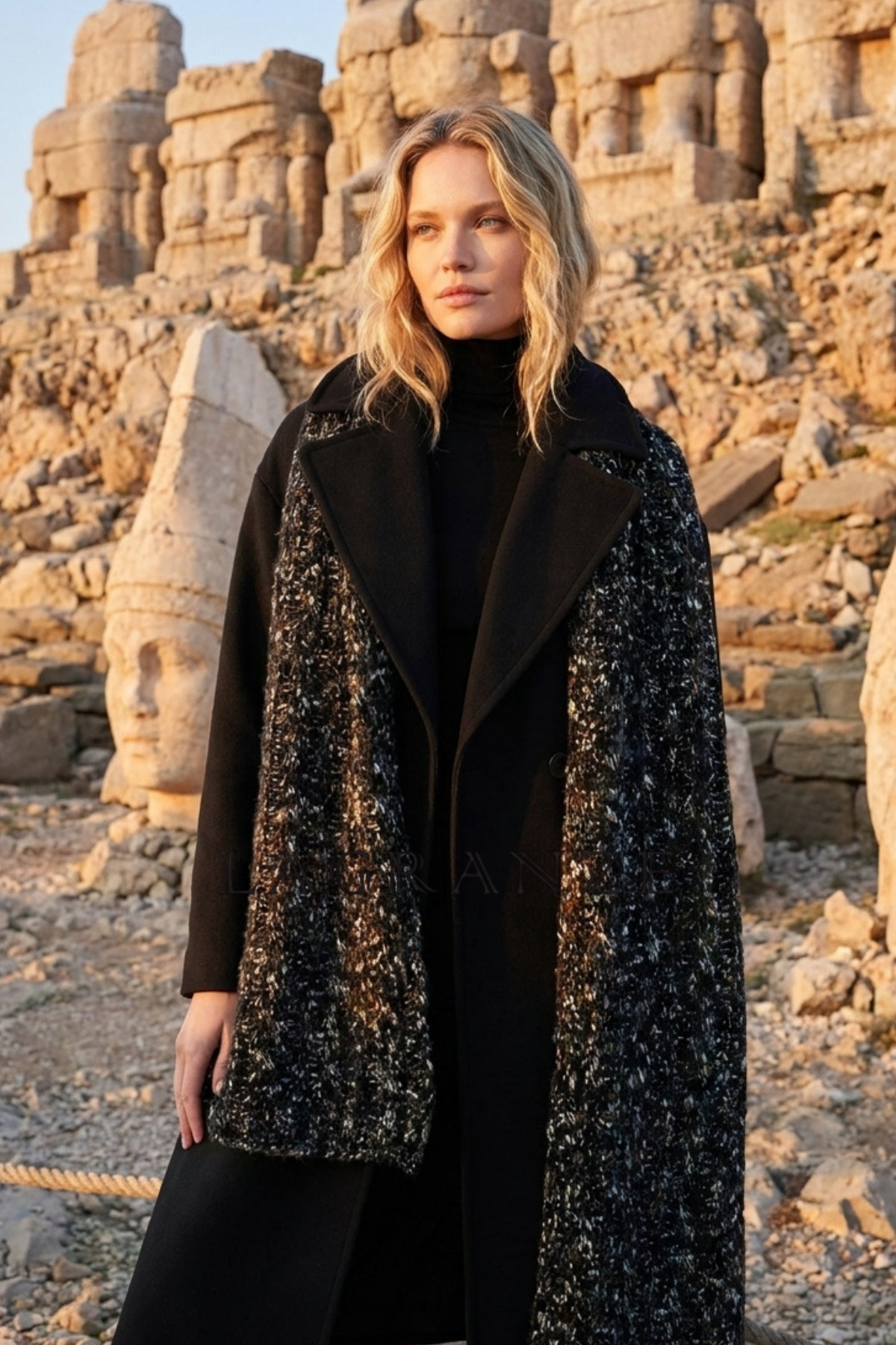 LAGRANZE Yuna Kırçıllı Yumuşak Dokulu Unisex Şal /Atkı görsel 3
