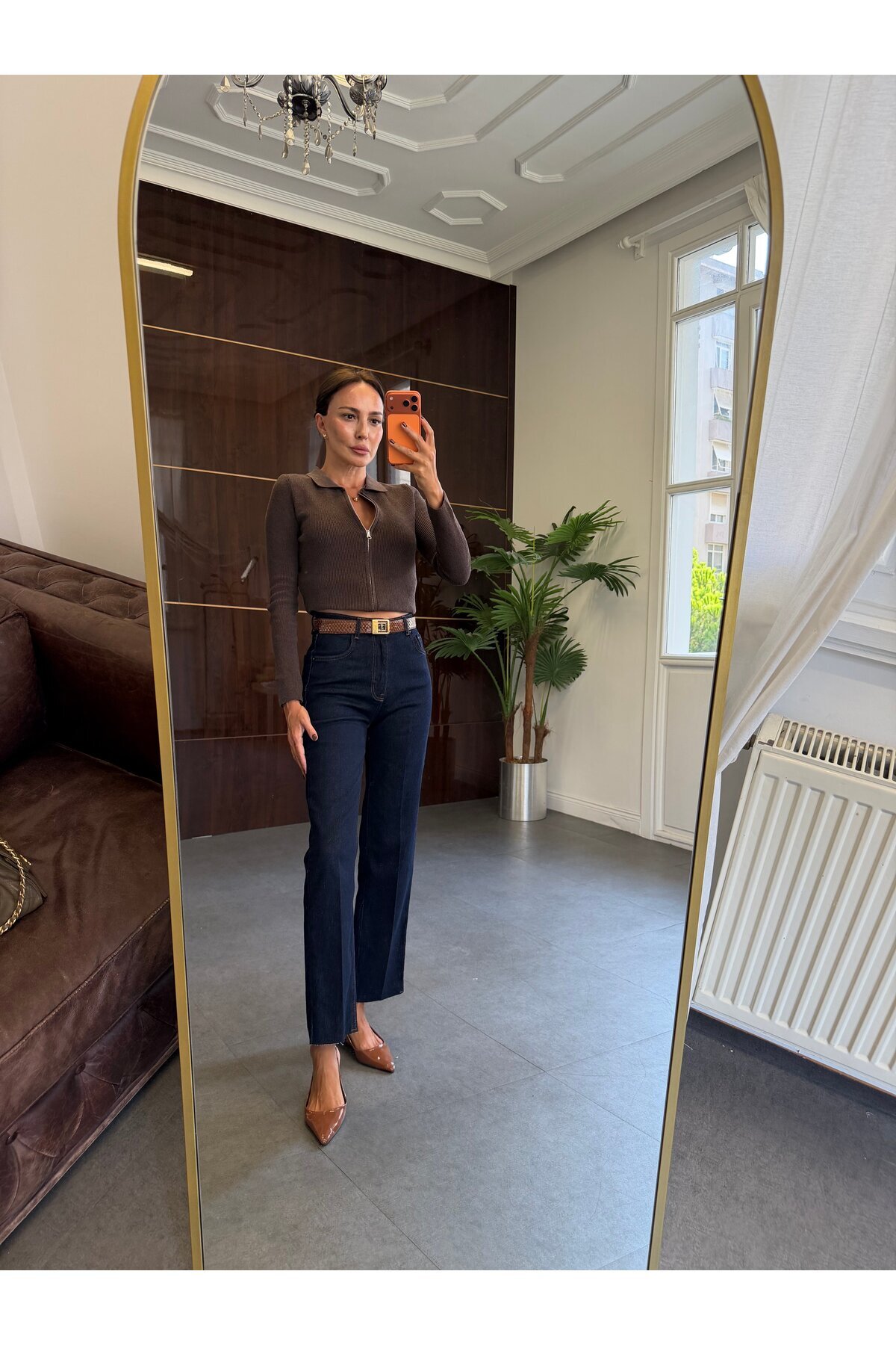 BOLESA GİYİM Lacivert Çizgi Ütü Straight Jean Pantolon
