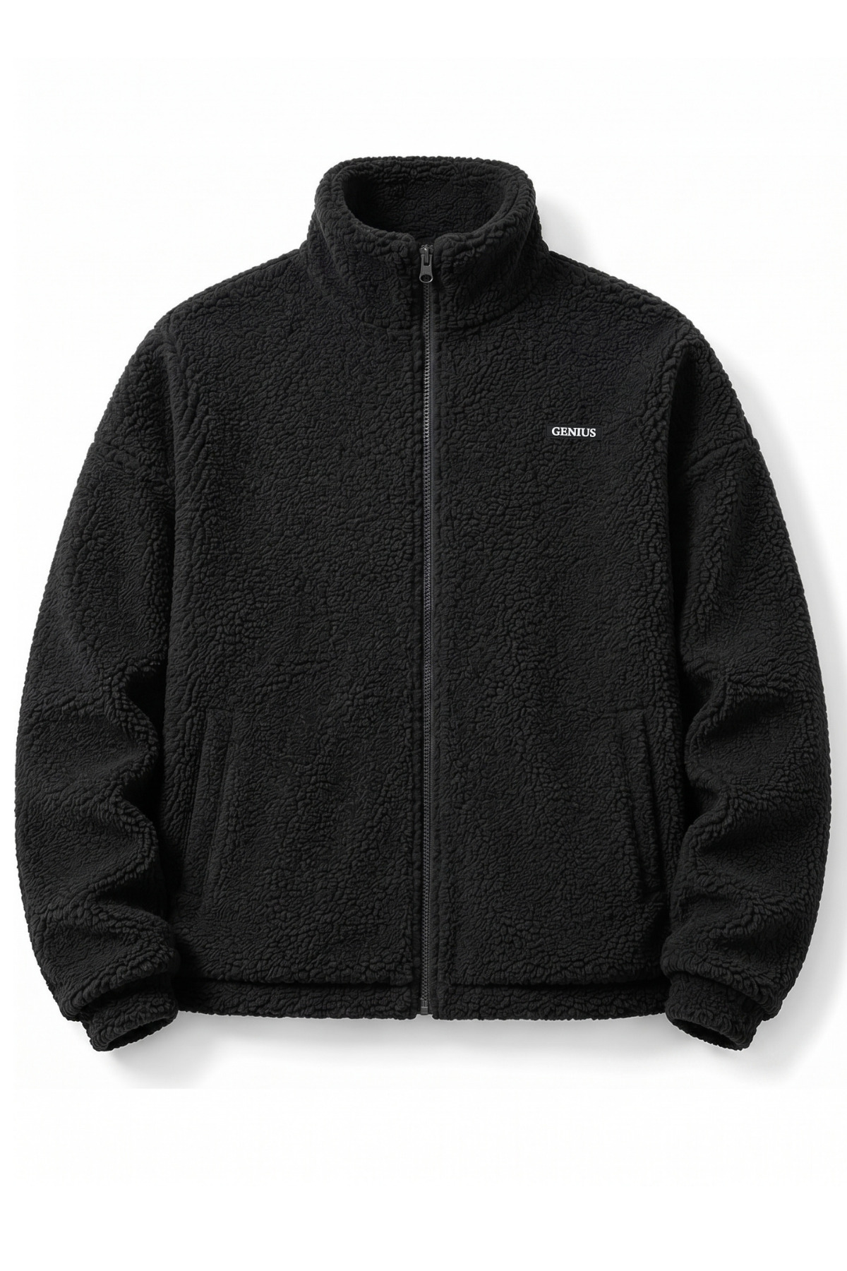 GENIUS STORE Oversize Peluş Erkek İçi Polarlı Tam Fermuarlı Sherpa Sonbahar Kış Kadın Polar Sweatshirt
