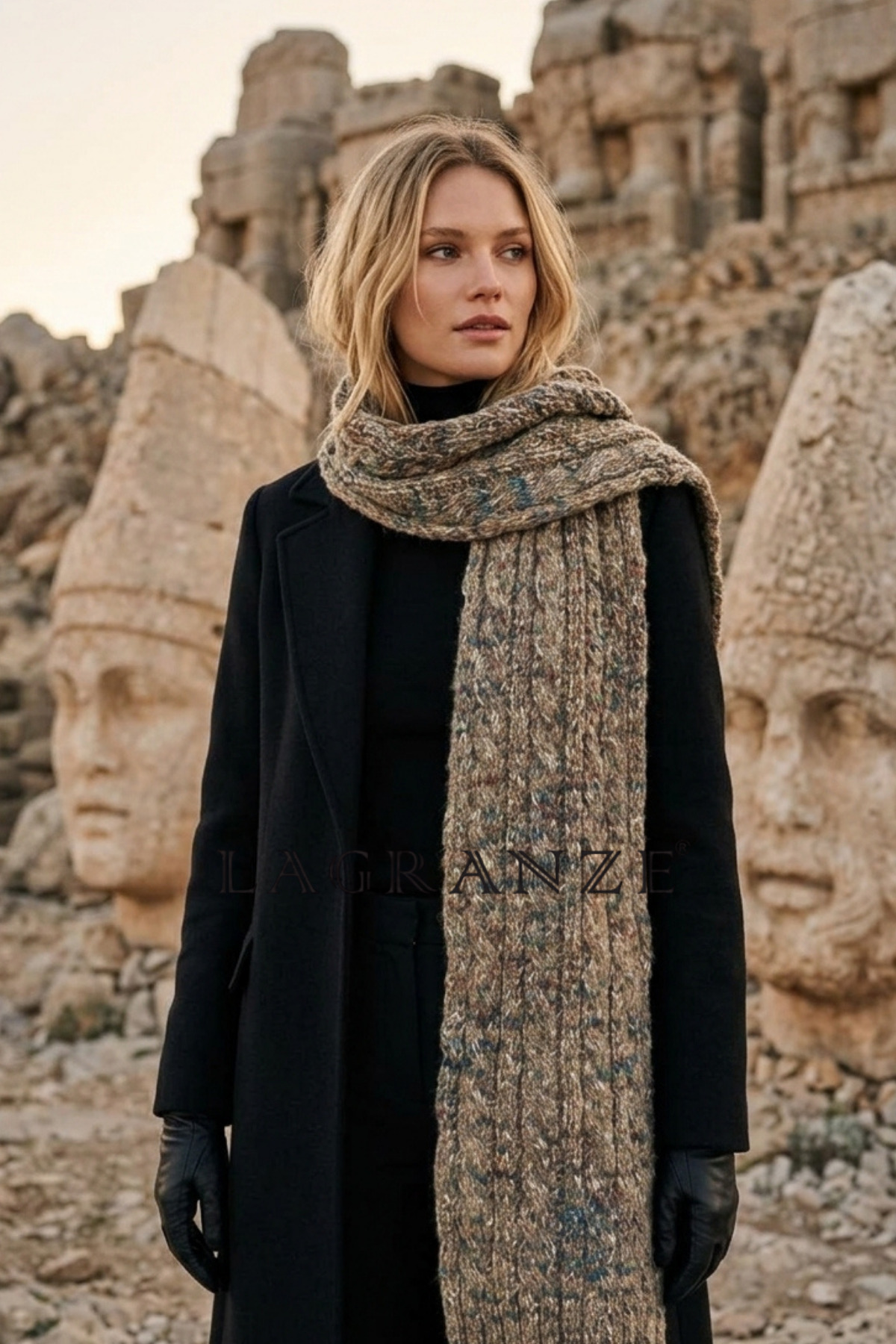 LAGRANZE Yuna Kırçıllı Yumuşak Dokulu Unisex Şal /Atkı görsel 4